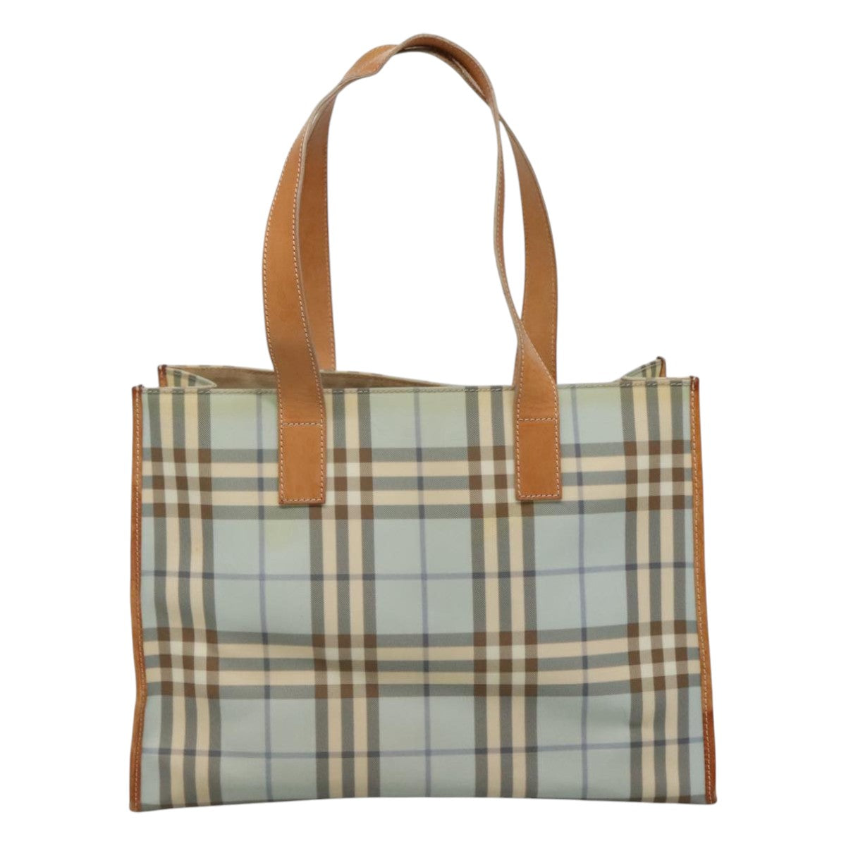 Burberry Nova Check Blue Canvas Tote Bag (Pre-Owned)