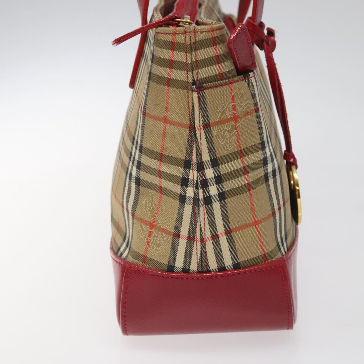 Burberry Nova Check Beige Canvas Handbag (Pre-Owned)