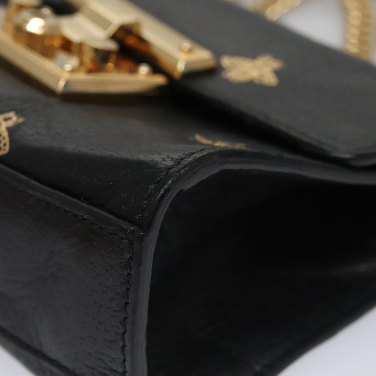 Gucci Padlock Black Leather Shoulder Bag (Pre-Owned)