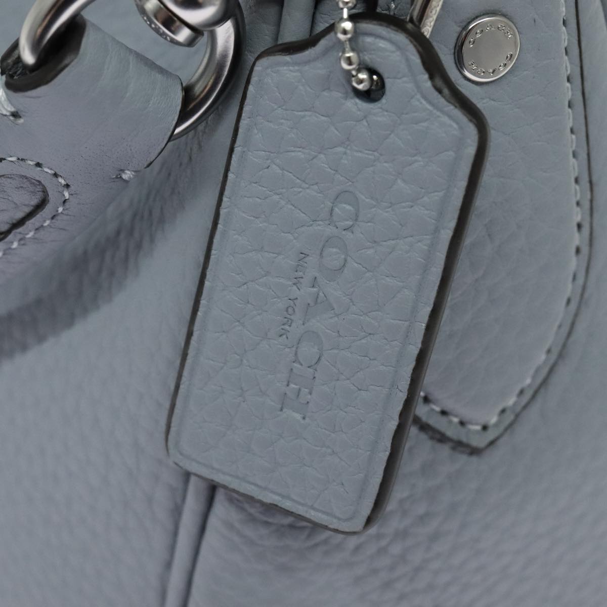 Coach Pebbled Blue Leather Shoulder Bag (Pre-Owned)
