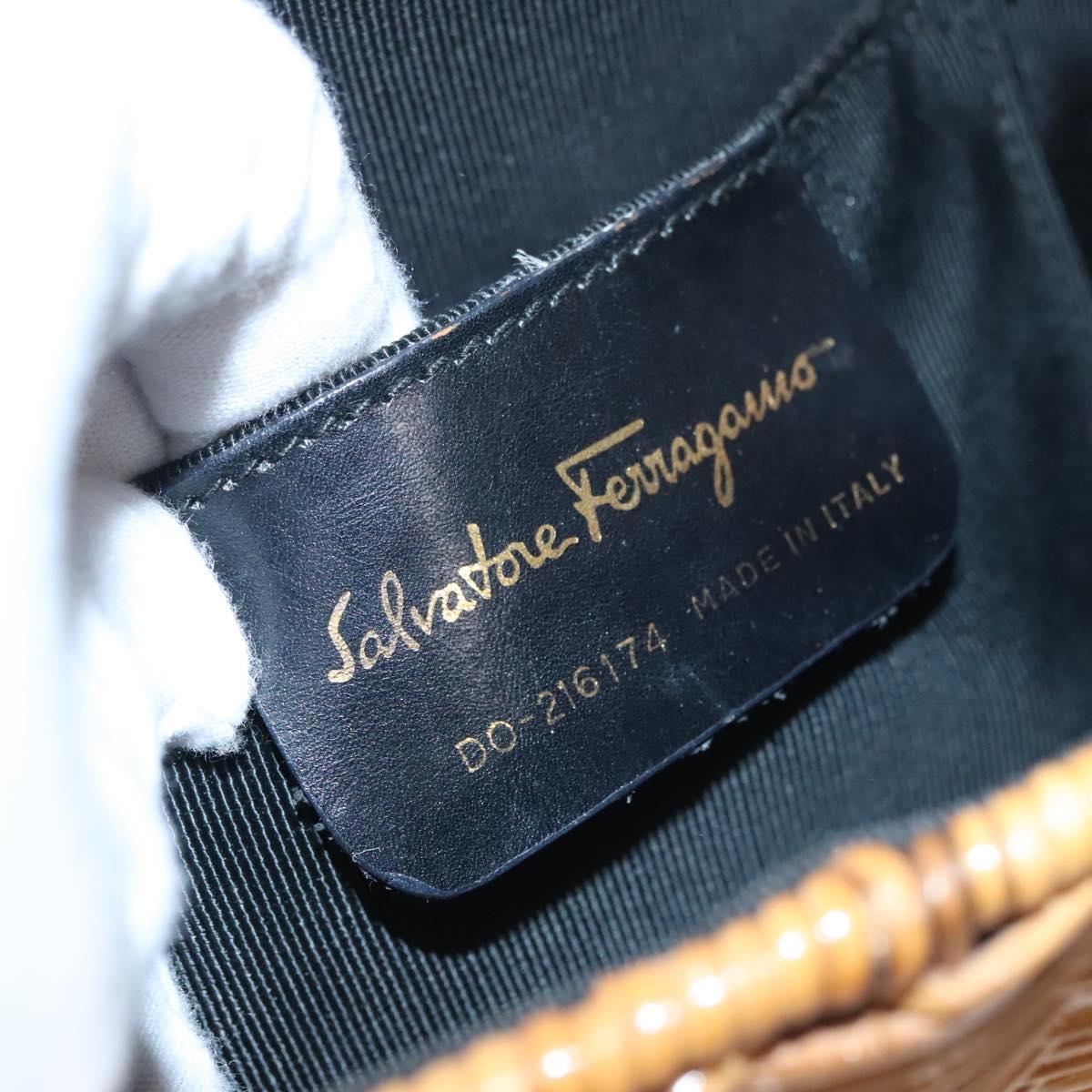Salvatore Ferragamo Gancini Brown Wicker Handbag (Pre-Owned)