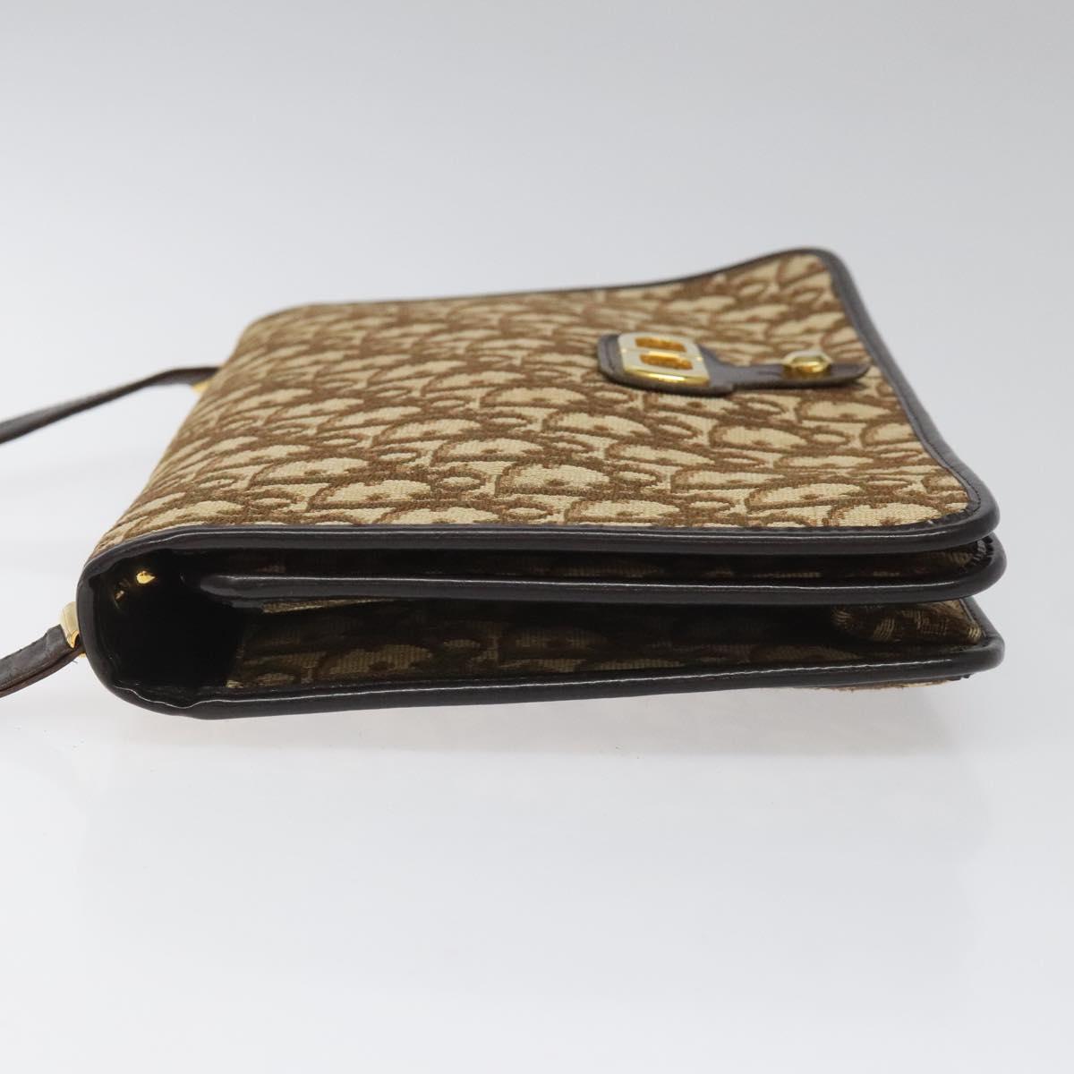 Dior Trotteur Brown Canvas Shoulder Bag (Pre-Owned)