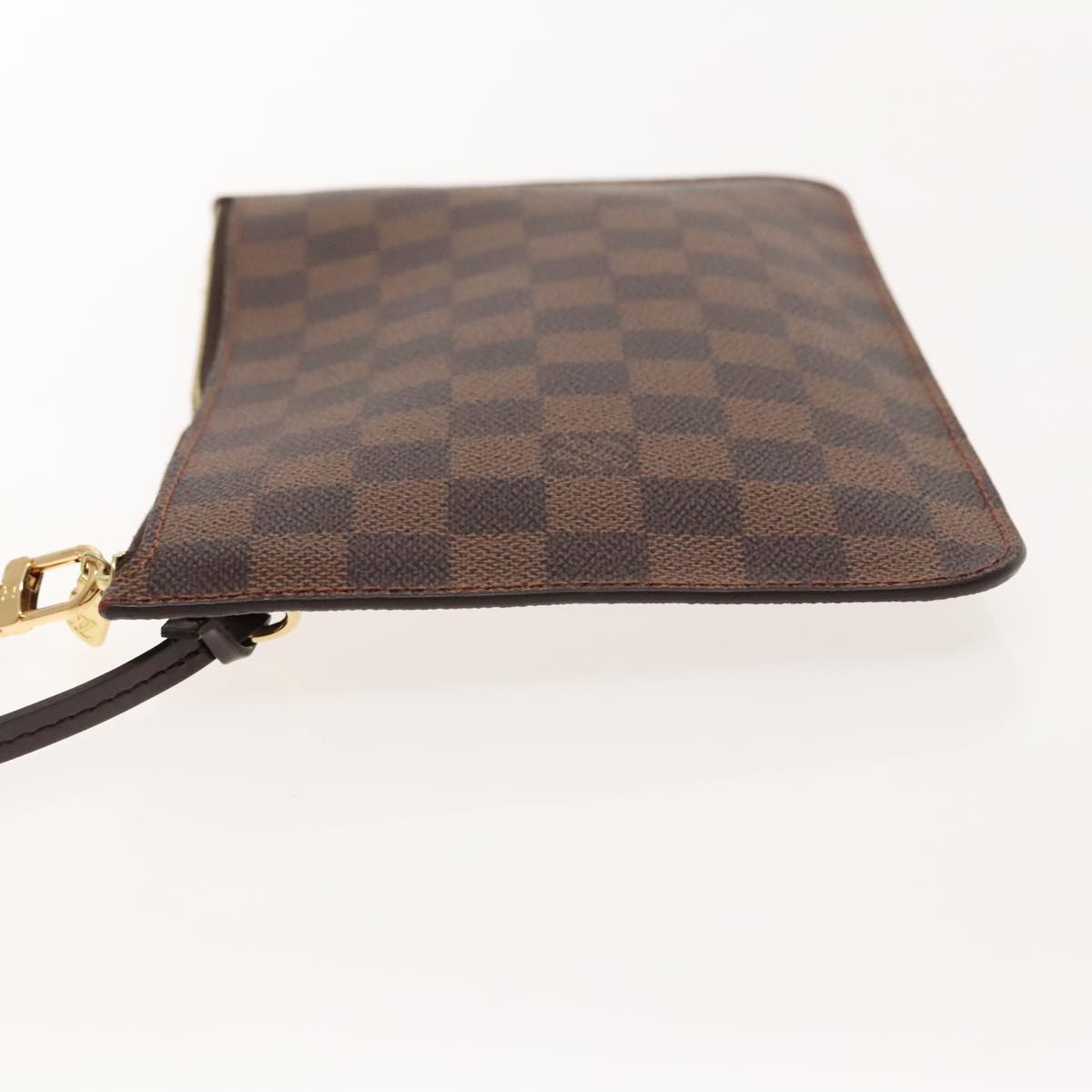 Louis Vuitton Neverfull Pouch Brown Canvas Clutch Bag (Pre-Owned)