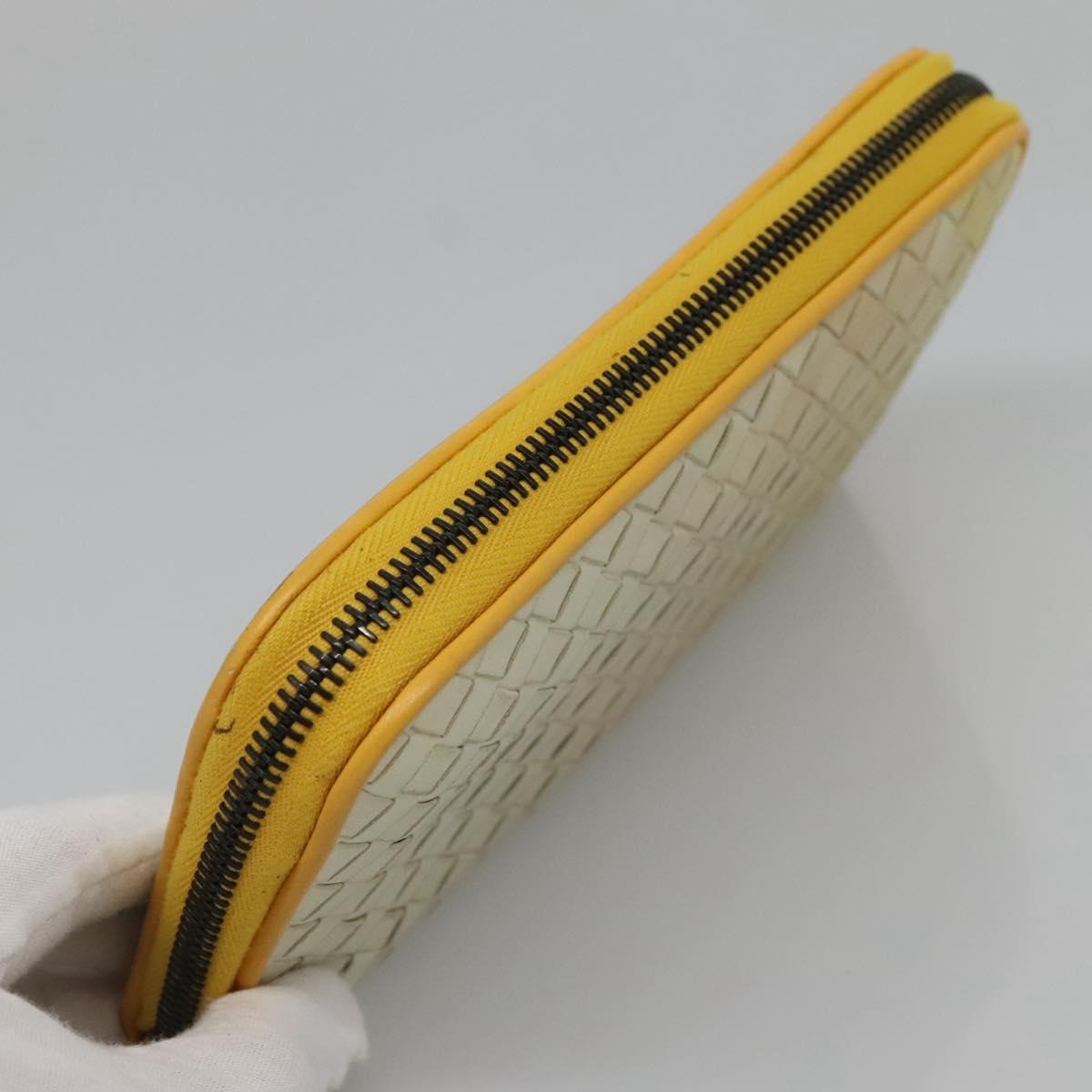 Bottega Veneta Intrecciato Yellow Leather Wallet (Pre-Owned)