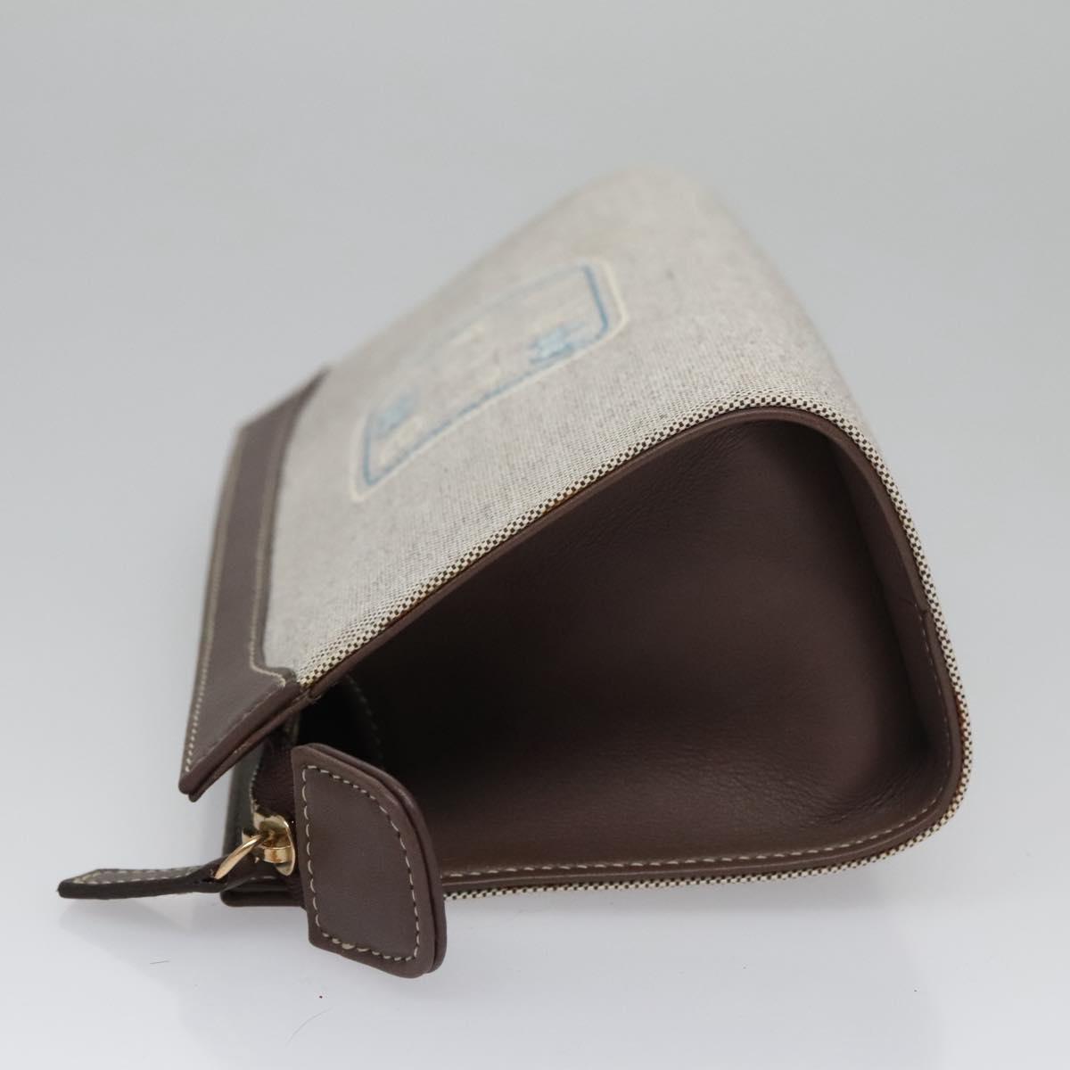 Bulgari Logo Grey Canvas Clutch Bag (Pre-Owned)