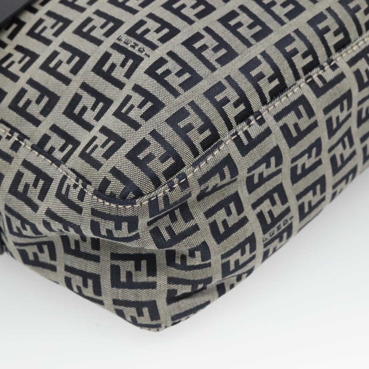 Fendi Zucchino Navy Canvas Shoulder Bag (Pre-Owned)