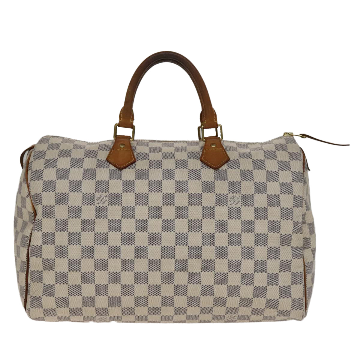 Louis Vuitton Speedy 35 White Canvas Handbag (Pre-Owned)