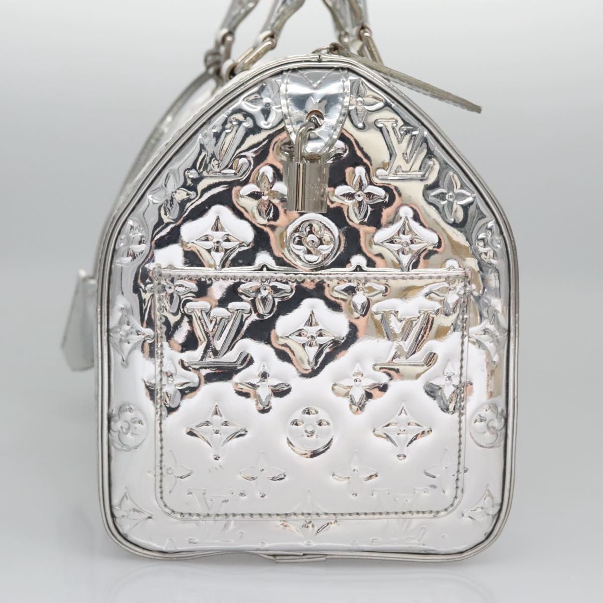 Louis Vuitton Speedy 30 Silver Patent Leather Handbag (Pre-Owned)