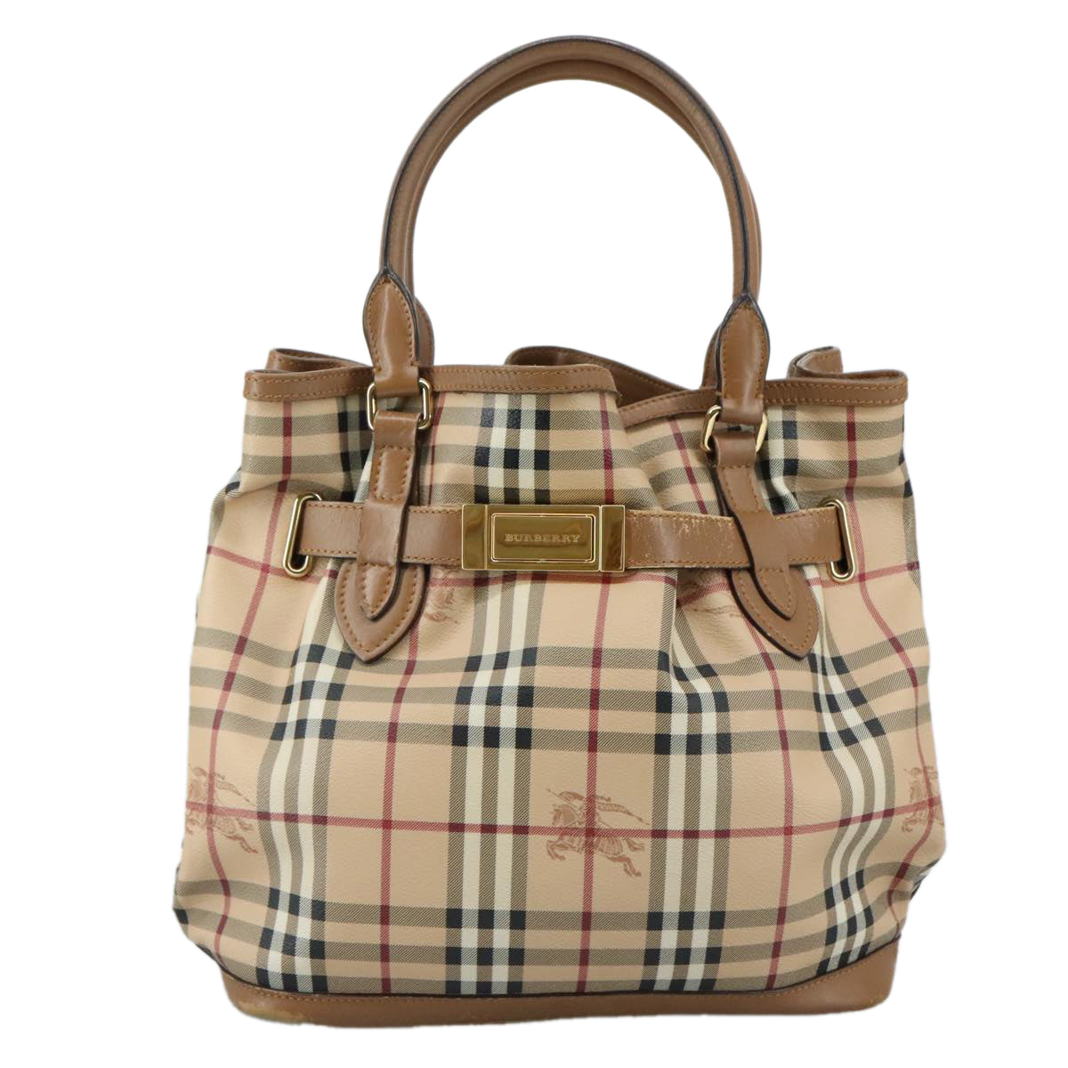 Burberry Nova Check Beige Canvas Tote Bag (Pre-Owned)