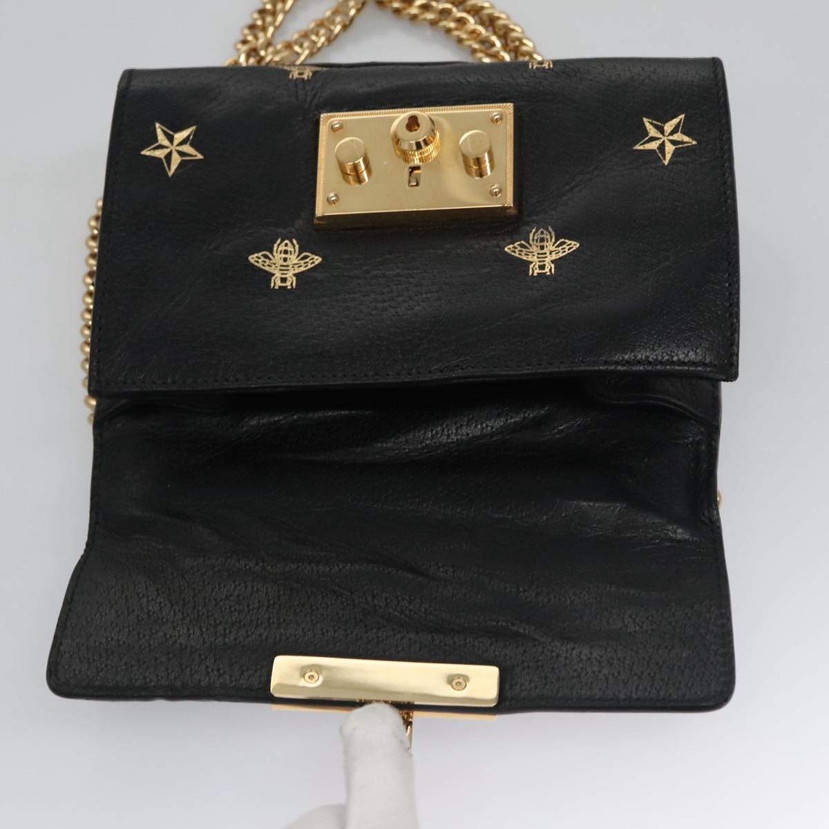 Gucci Padlock Black Leather Shoulder Bag (Pre-Owned)
