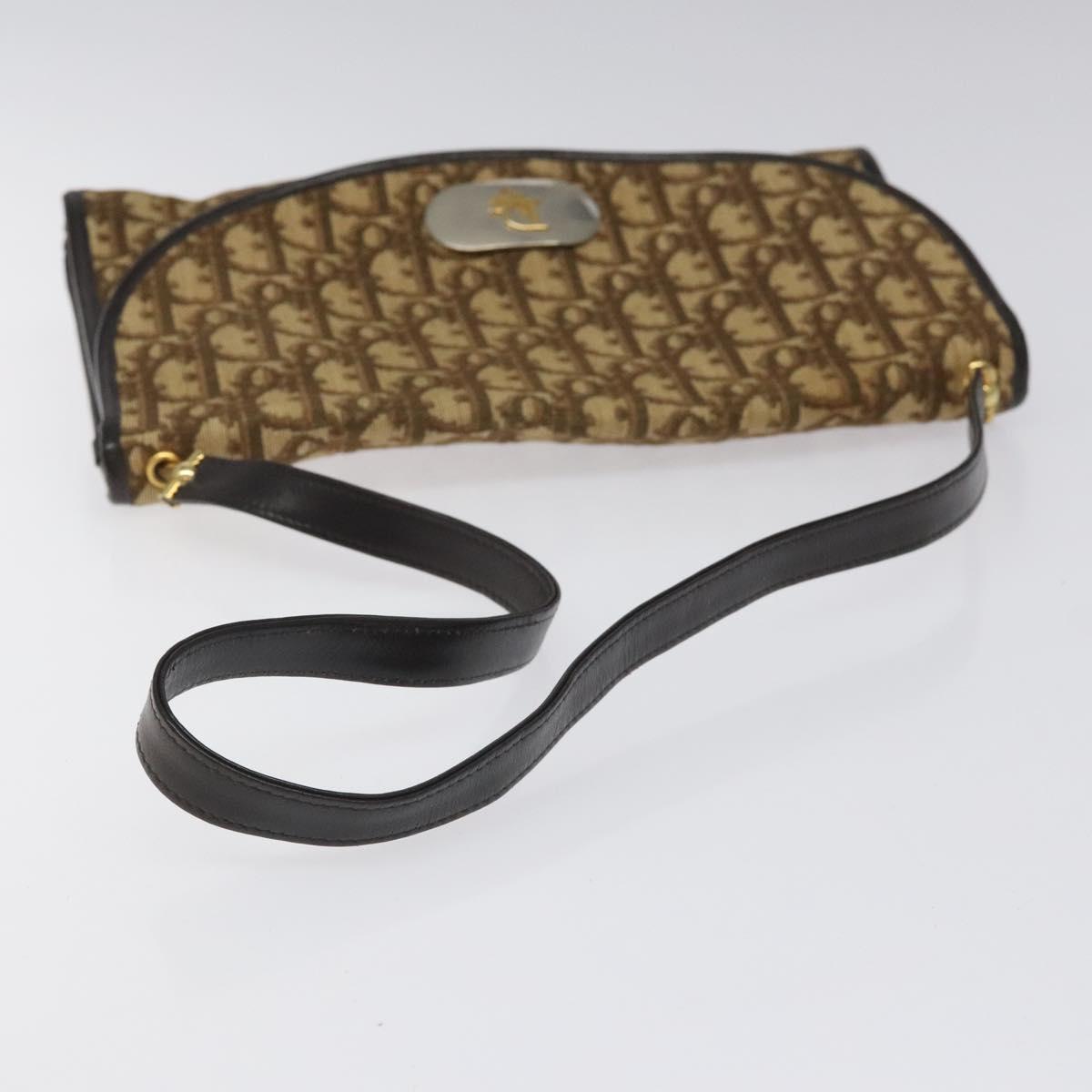 Dior Trotter Brown Canvas Shoulder Bag (Pre-Owned)