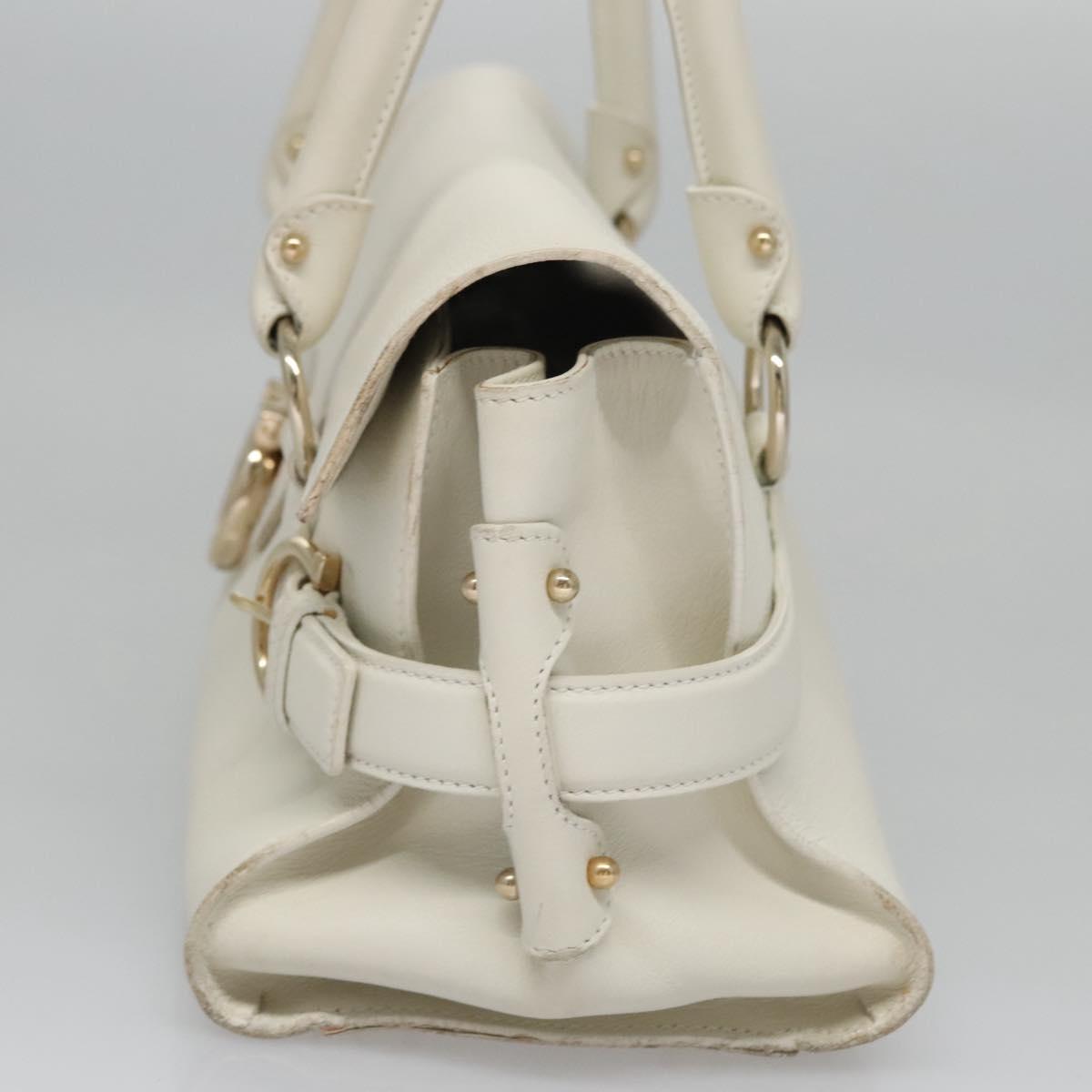 Salvatore Ferragamo Gancini Beige Leather Shoulder Bag (Pre-Owned)