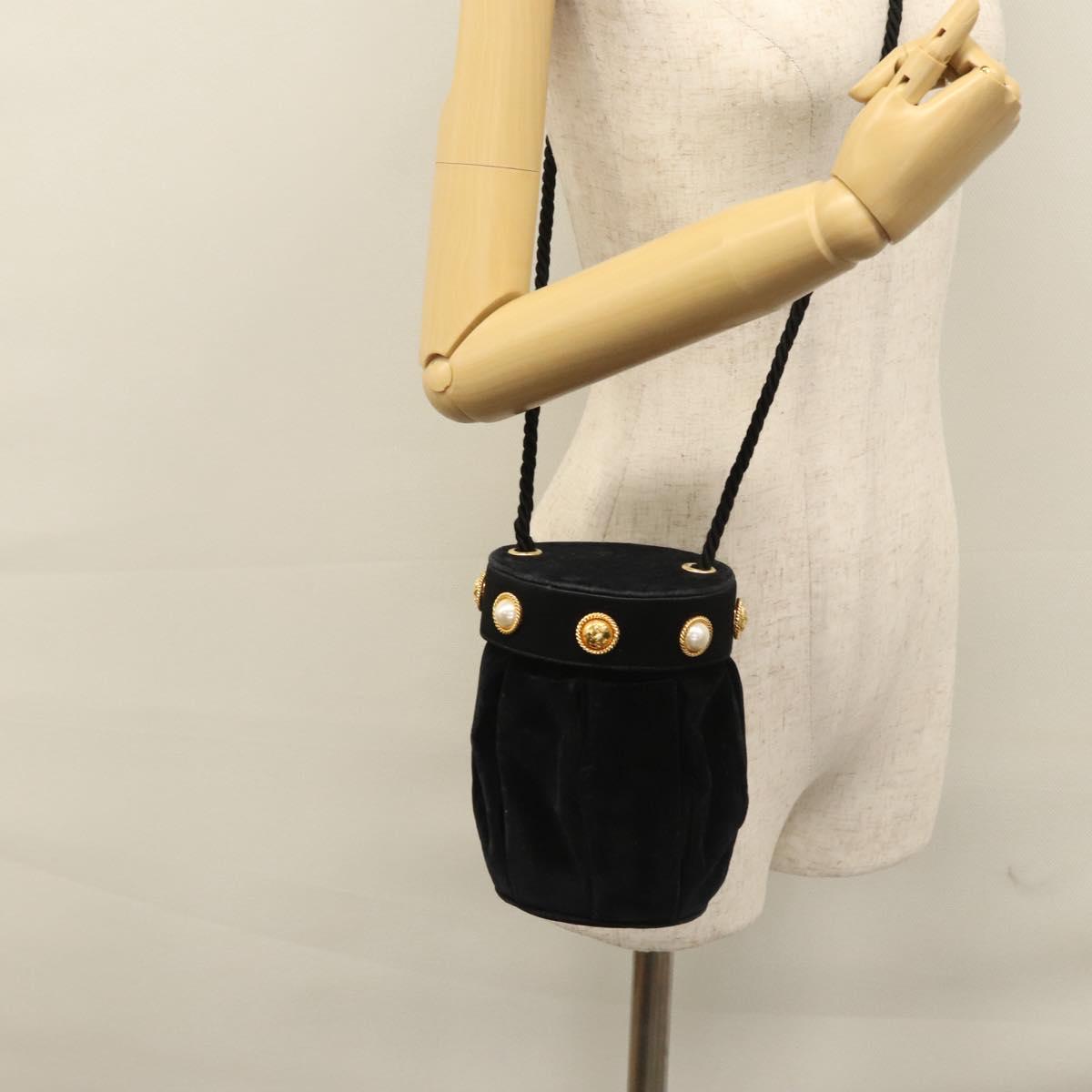 Salvatore Ferragamo Black Velvet Shoulder Bag (Pre-Owned)