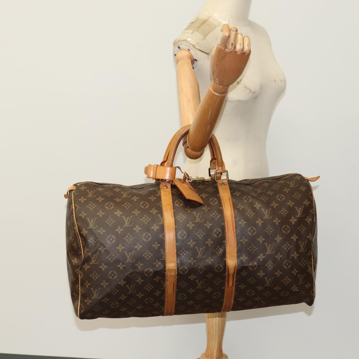 Louis Vuitton Keepall 55 Brown Canvas Travel Bag (Pre-Owned)