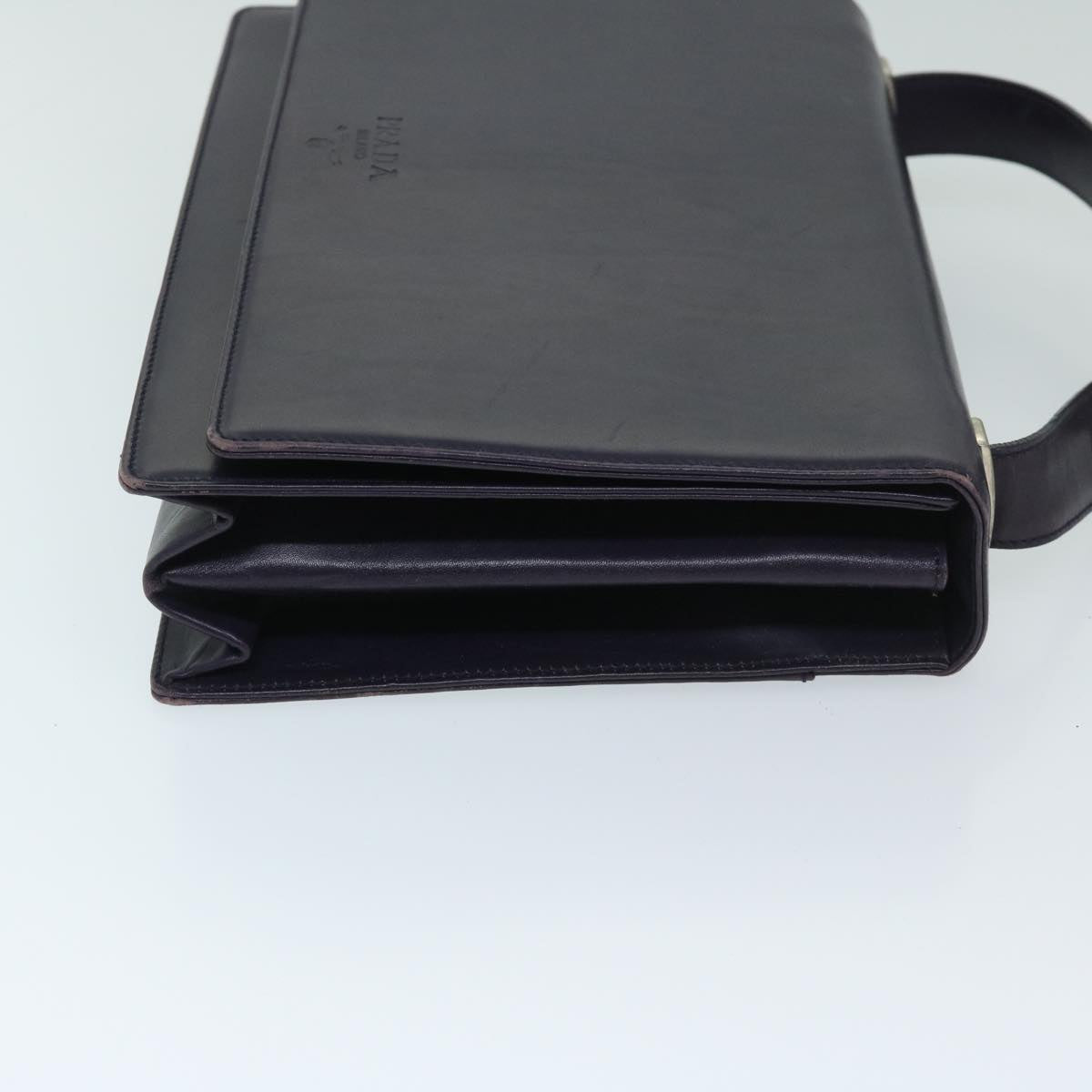 Prada Diagramme Black Leather Shoulder Bag (Pre-Owned)