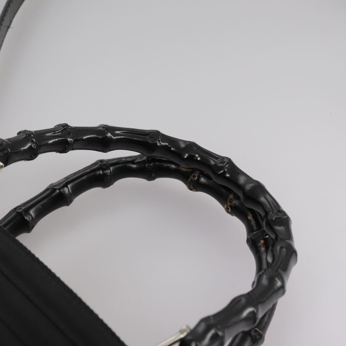 Gucci Bamboo Black Synthetic Handbag (Pre-Owned)