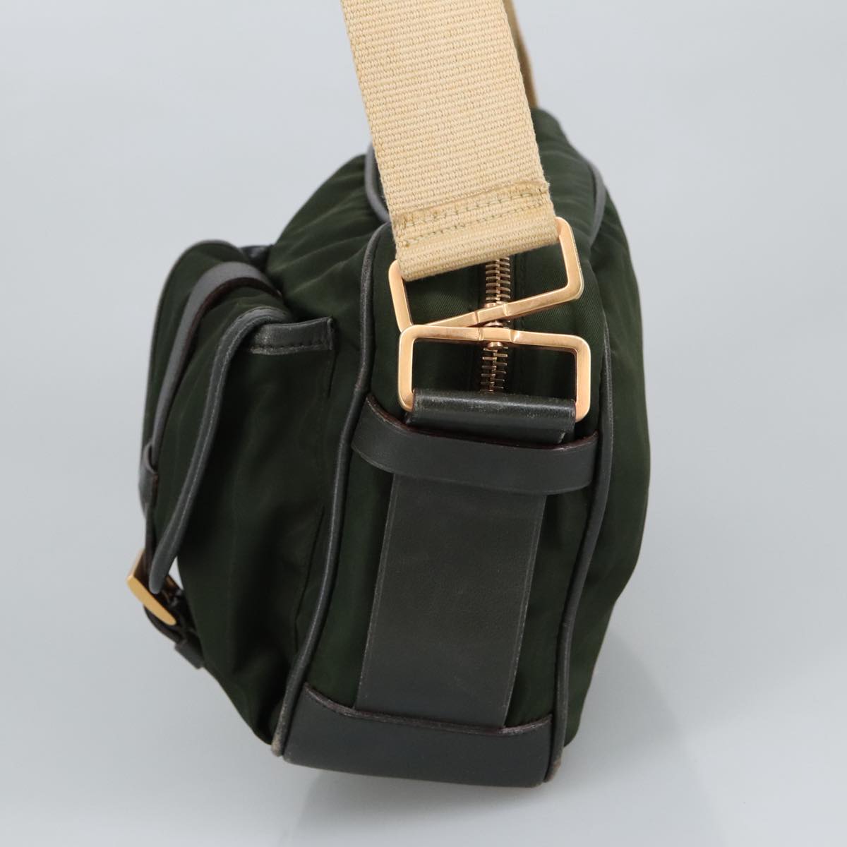 Prada Khaki Synthetic Shoulder Bag (Pre-Owned)