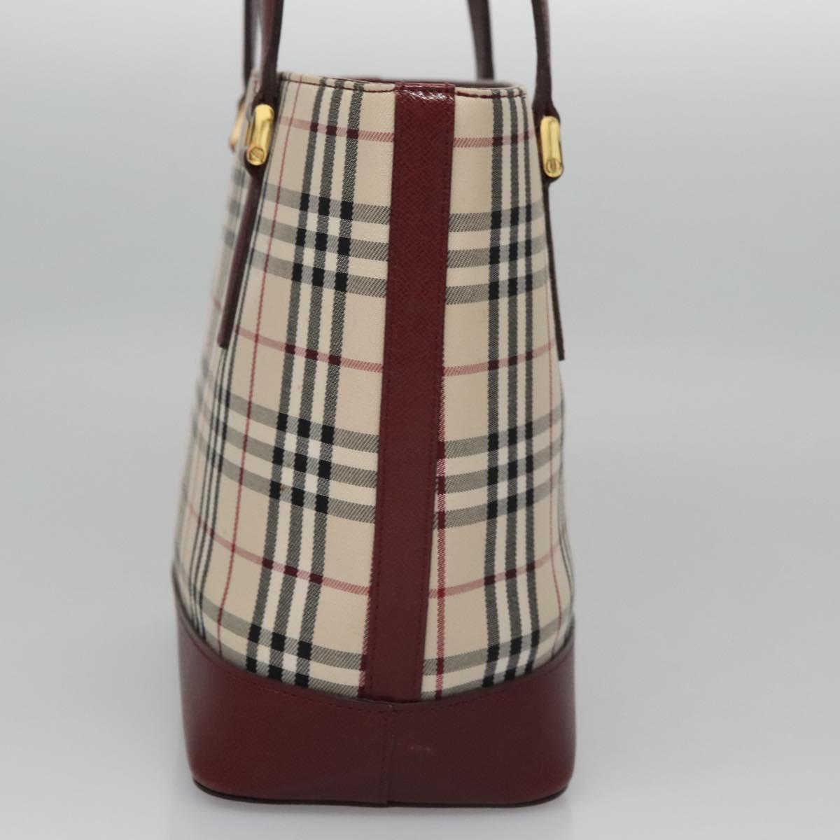 Burberry Nova Check Beige Canvas Shoulder Bag (Pre-Owned)