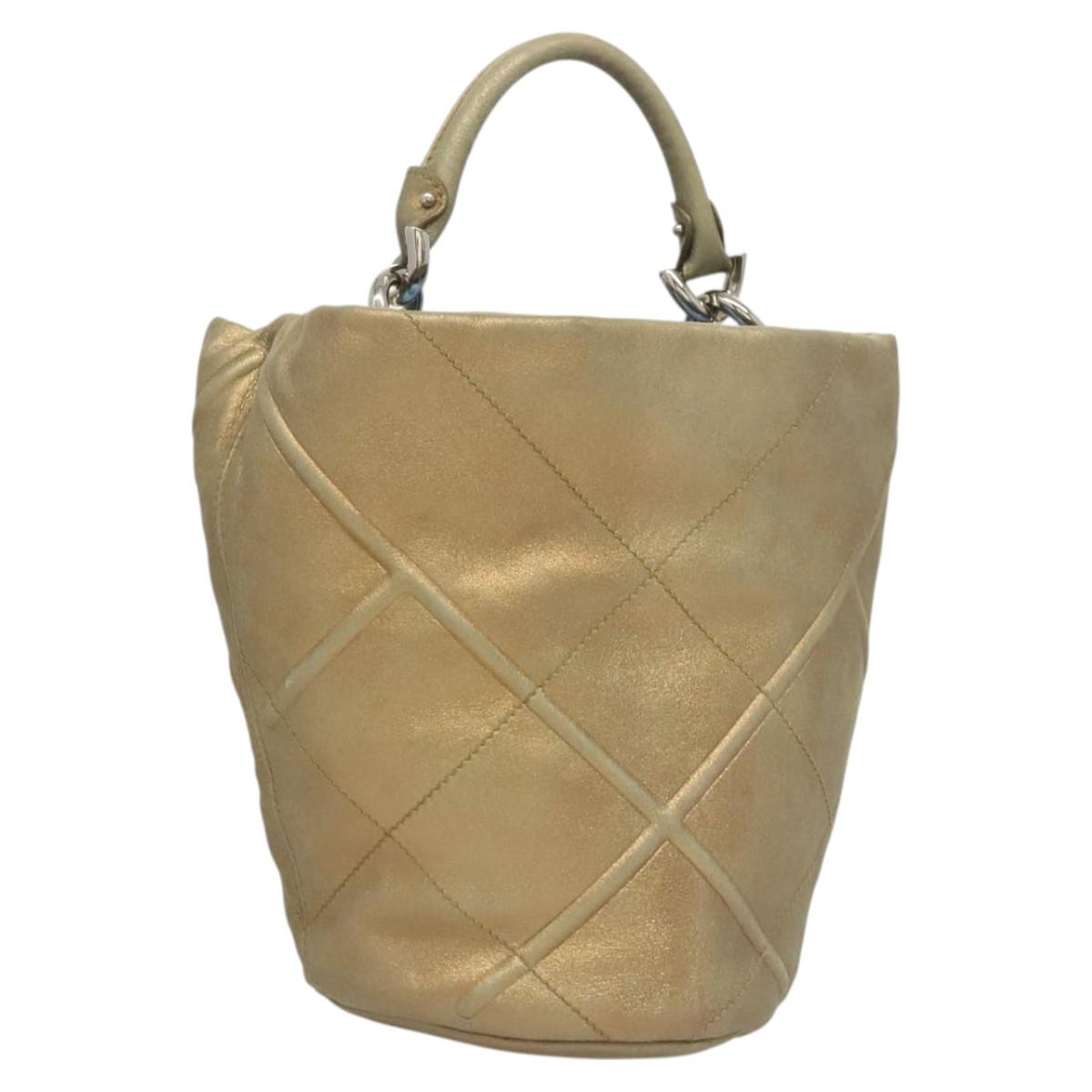Salvatore Ferragamo Hobo Gold Suede Handbag (Pre-Owned)
