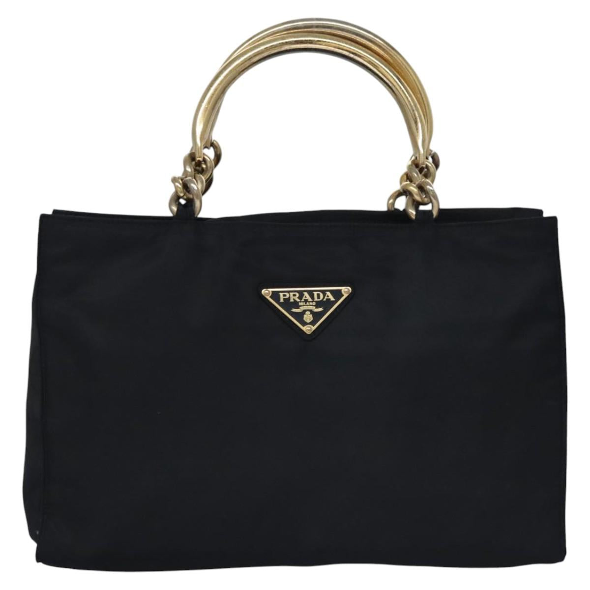Prada Tessuto Metallo Black Synthetic Handbag (Pre-Owned)