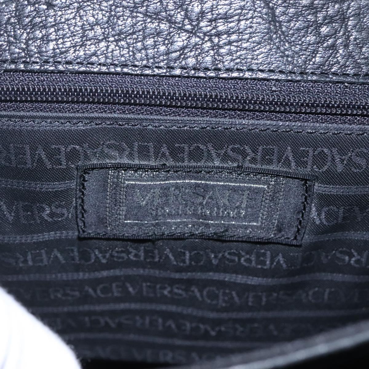 Versace Medusa Black Leather Briefcase Bag (Pre-Owned)