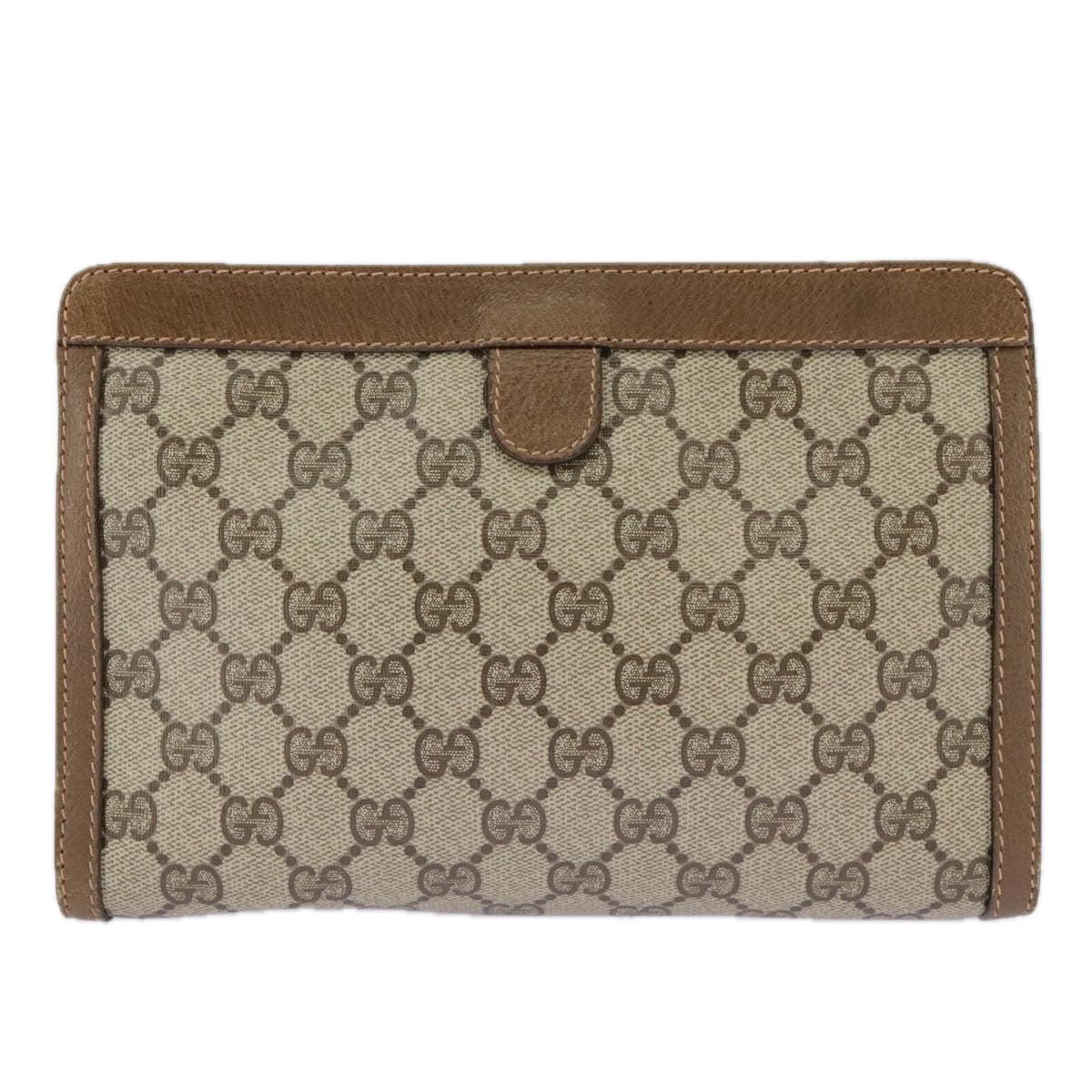 Gucci Ophidia Beige Canvas Clutch Bag (Pre-Owned)