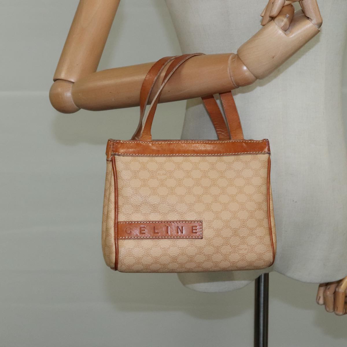 Céline Macadam Beige Canvas Handbag (Pre-Owned)