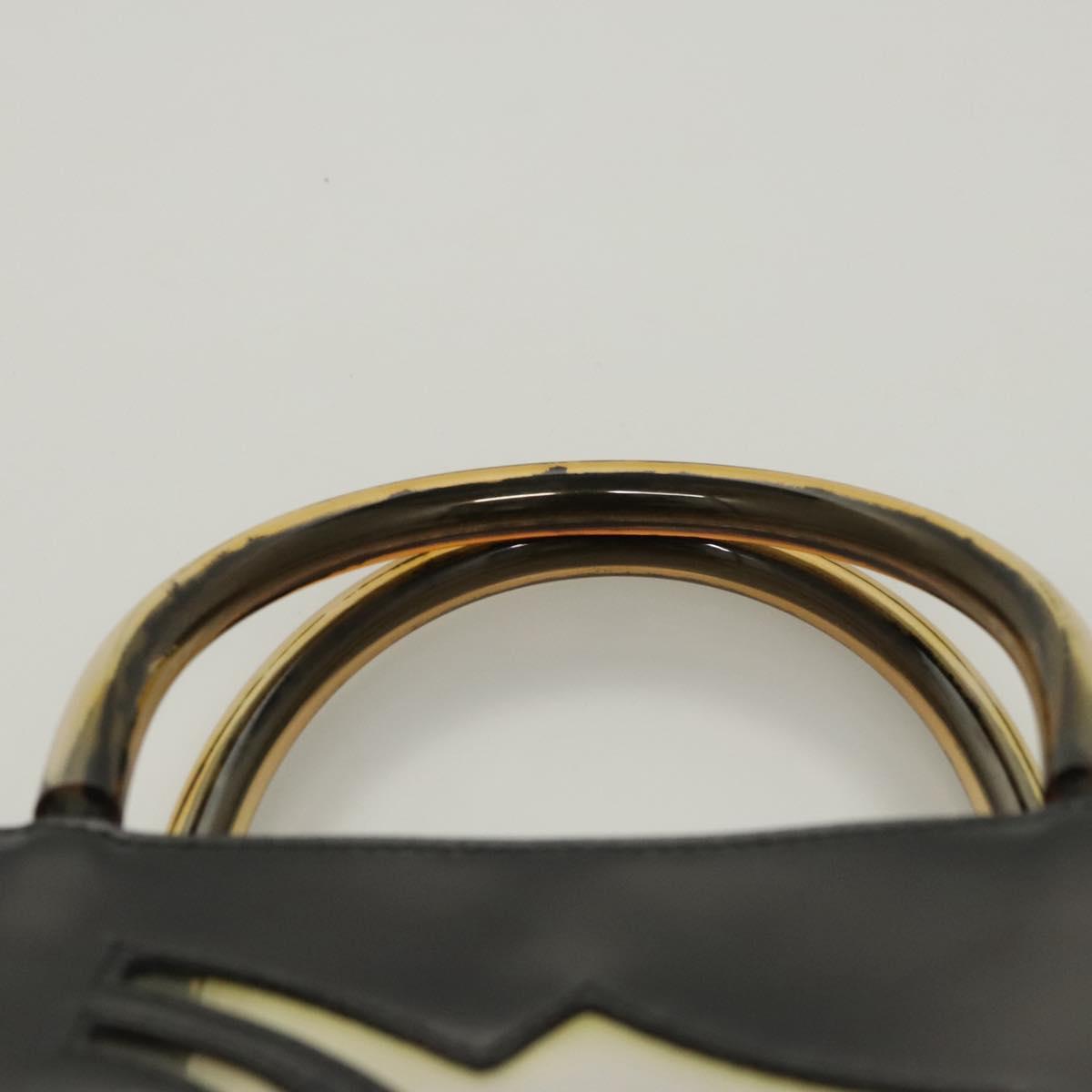 Salvatore Ferragamo Wanda Black Patent Leather Handbag (Pre-Owned)