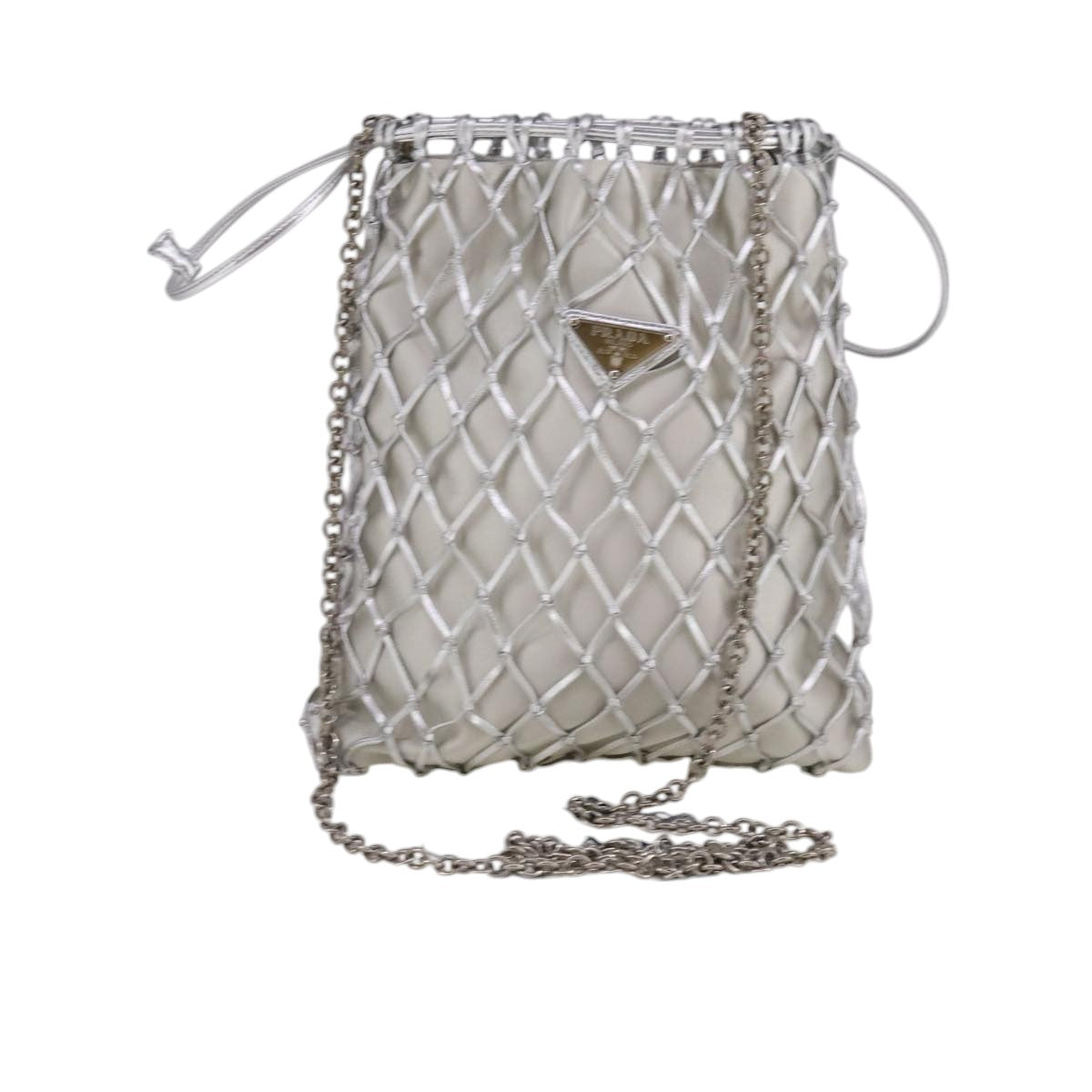 Prada Silver Synthetic Shoulder Bag (Pre-Owned)