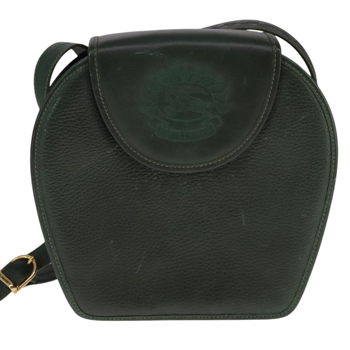 Burberry Green Leather Shoulder Bag (Pre-Owned)