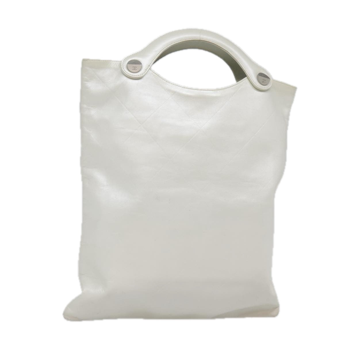 Chanel Matelassé White Leather Handbag (Pre-Owned)