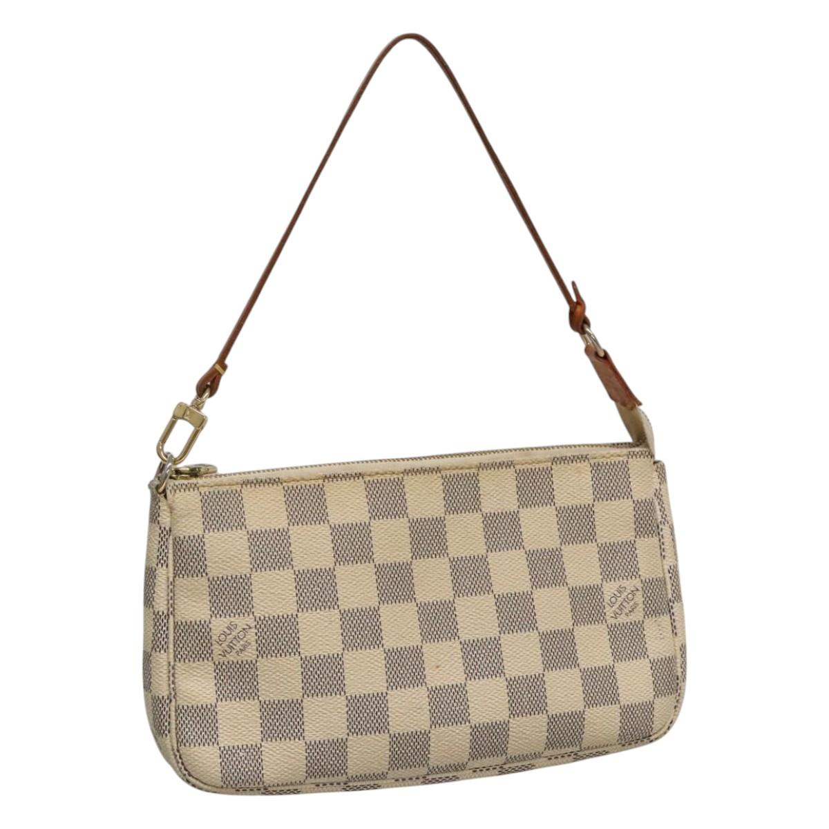 Louis Vuitton Pochette Accessoire White Canvas Clutch Bag (Pre-Owned)
