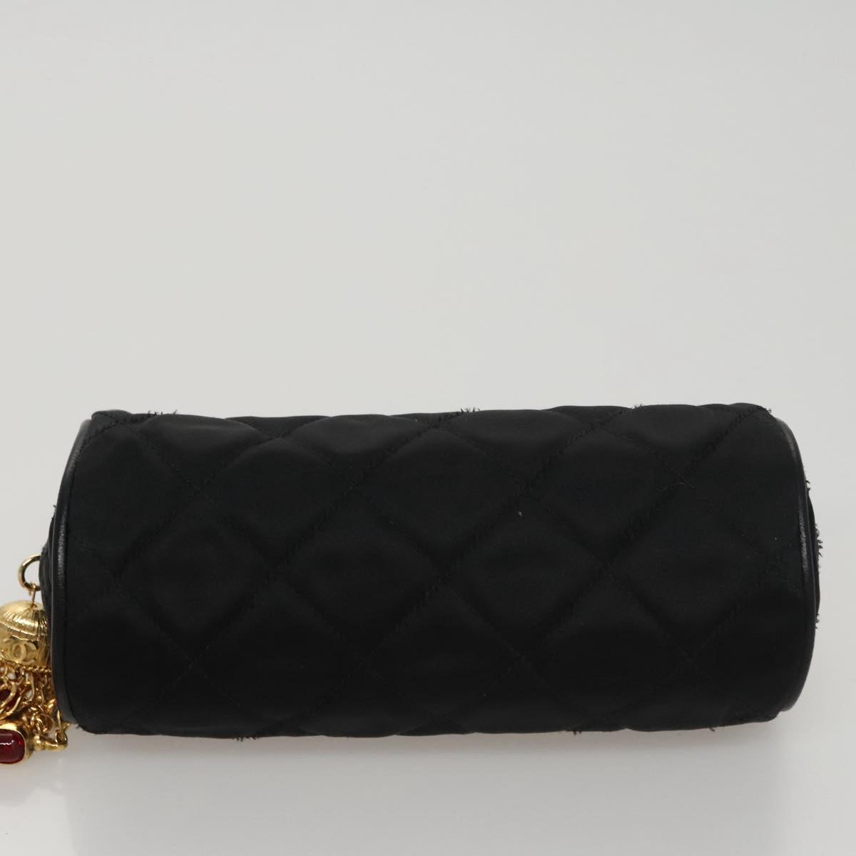 Chanel Gripoix Black Silk Clutch Bag (Pre-Owned)
