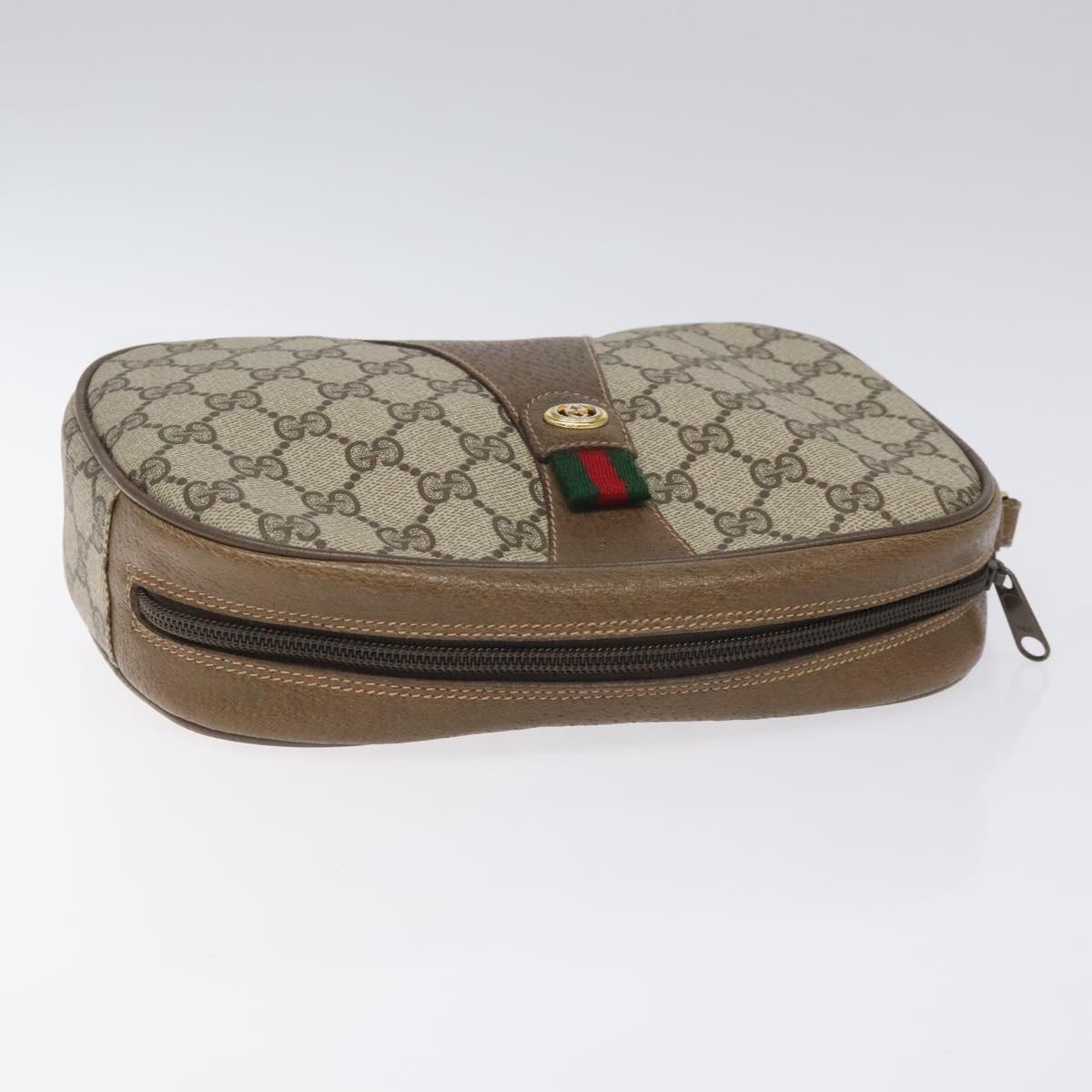 Gucci Ophidia Beige Canvas Clutch Bag (Pre-Owned)