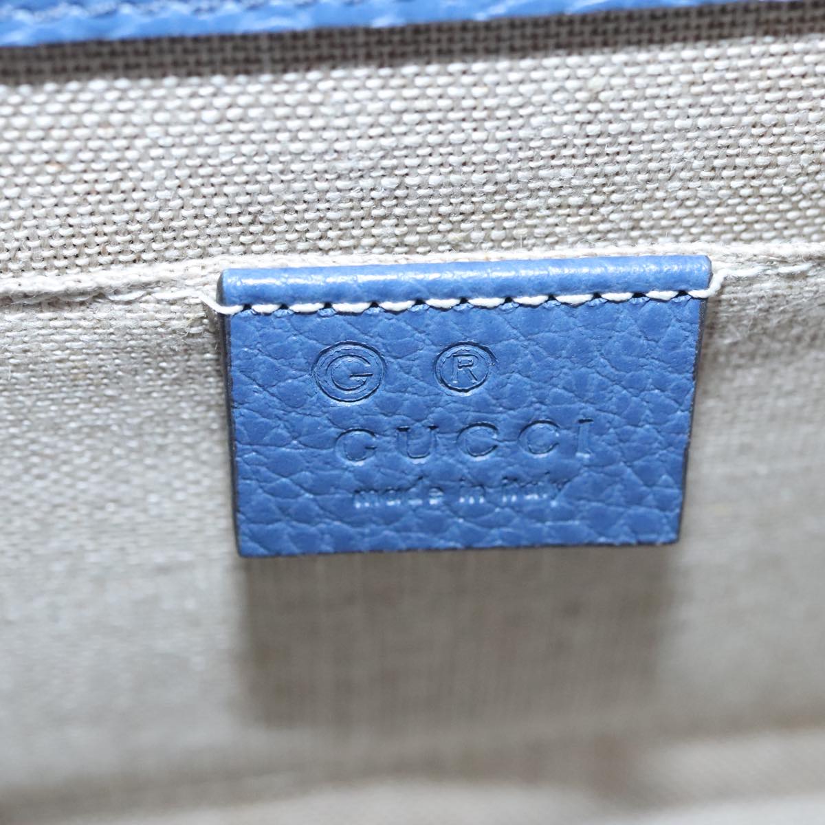 Gucci Interlocking Blue Leather Shoulder Bag (Pre-Owned)
