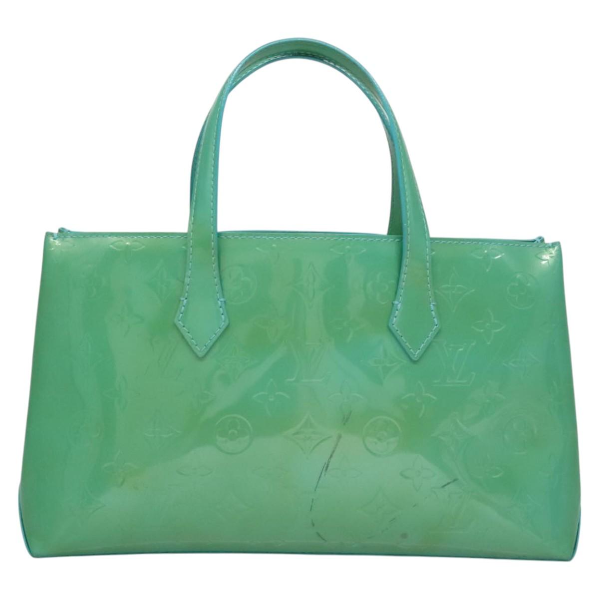 Louis Vuitton Wilshire Blue Patent Leather Handbag (Pre-Owned)
