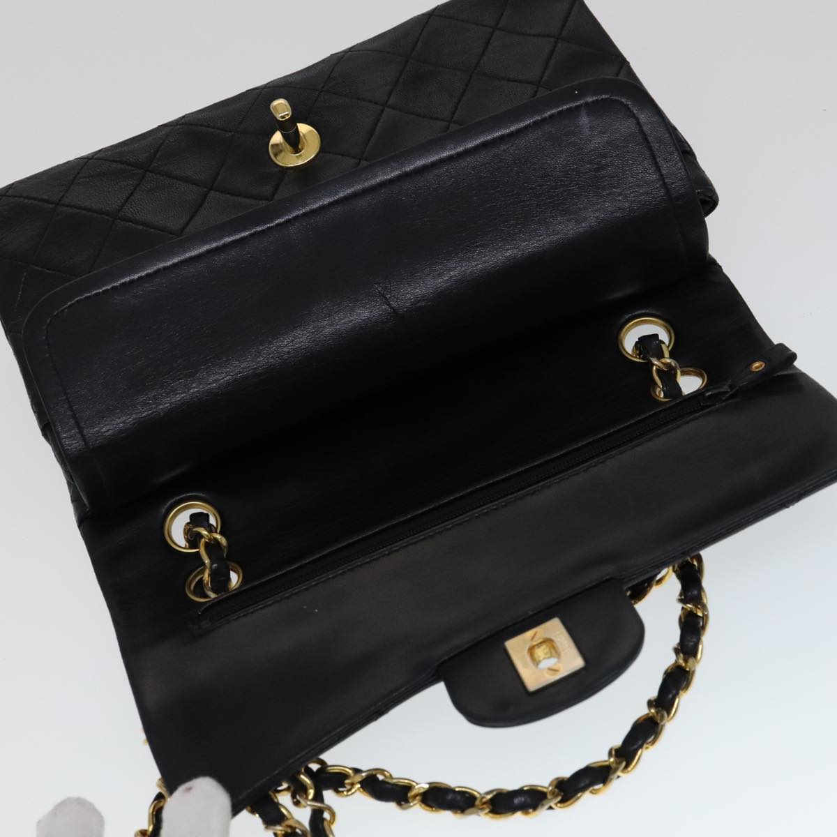 Chanel Timeless Black Leather Shoulder Bag (Pre-Owned)