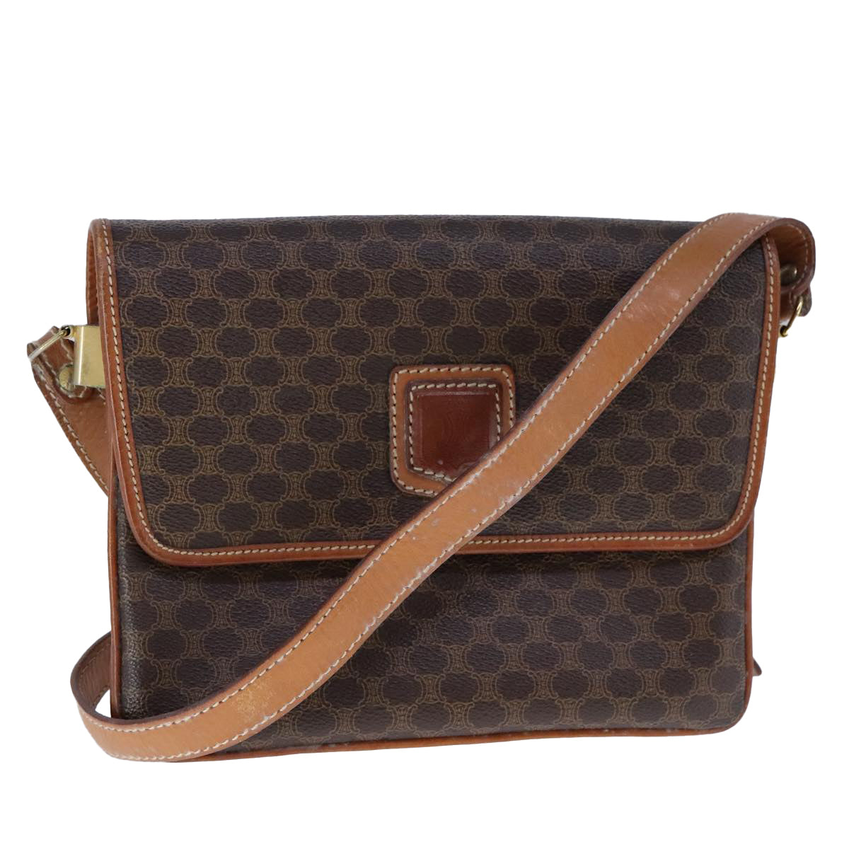 Céline Macadam Brown Canvas Shoulder Bag (Pre-Owned)