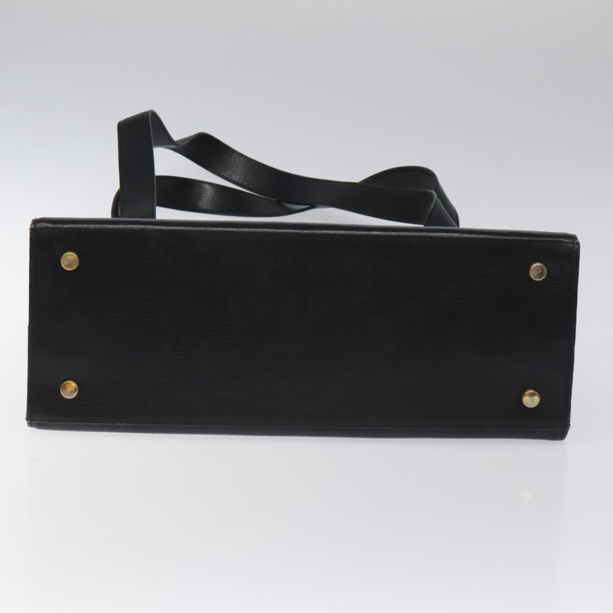 Salvatore Ferragamo Gancini Black Leather Shoulder Bag (Pre-Owned)