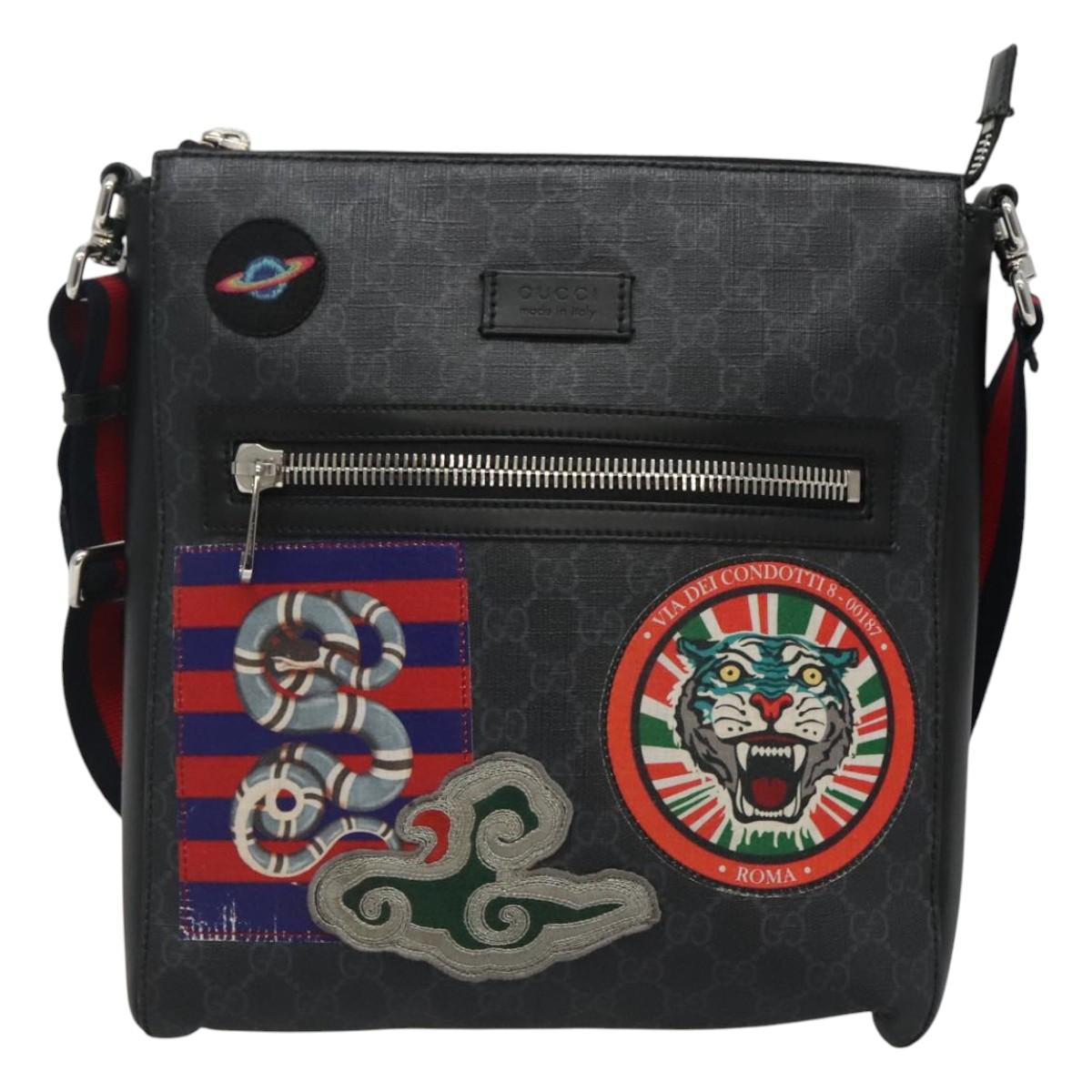 Gucci Gg Canvas Black Canvas Shoulder Bag (Pre-Owned)