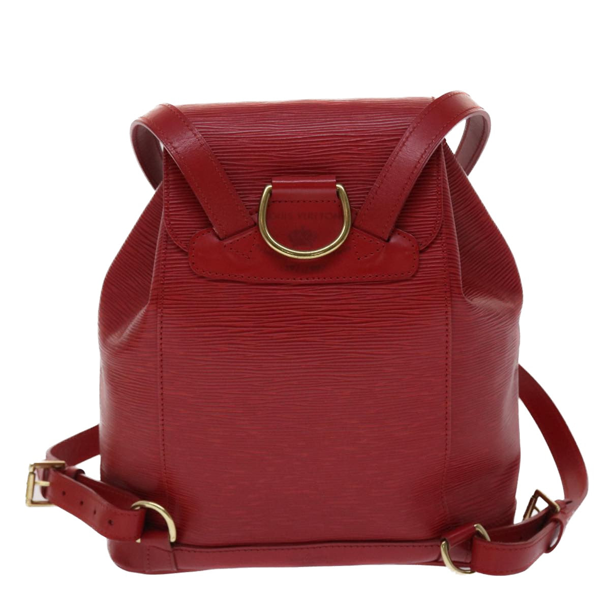 Louis Vuitton Montsouris Red Leather Backpack Bag (Pre-Owned)