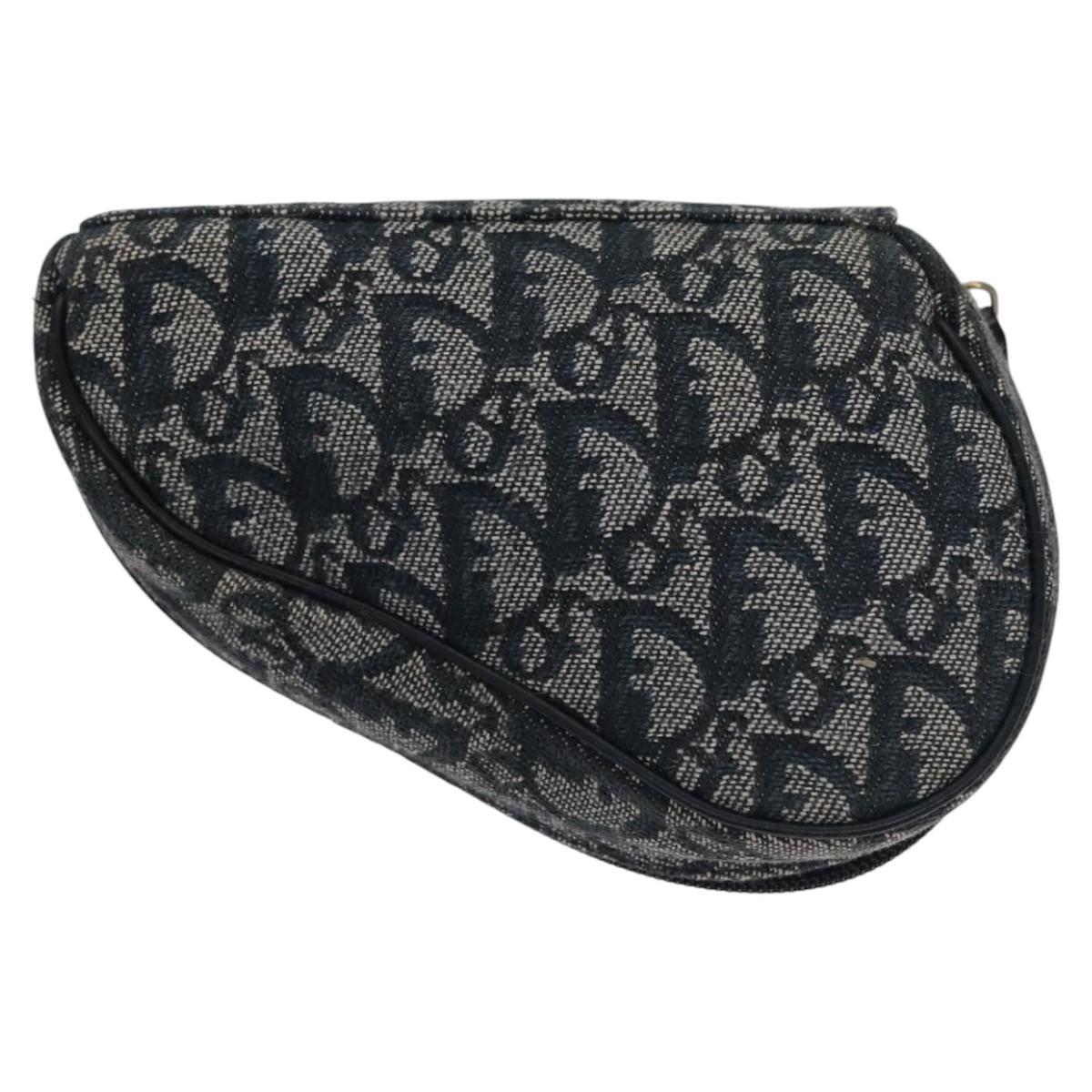 Dior Saddle Navy Canvas Clutch Bag (Pre-Owned)