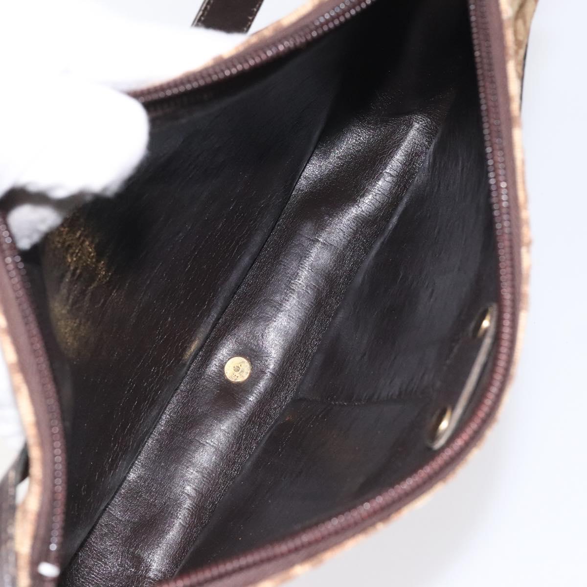 Dior Trotter Brown Canvas Shoulder Bag (Pre-Owned)