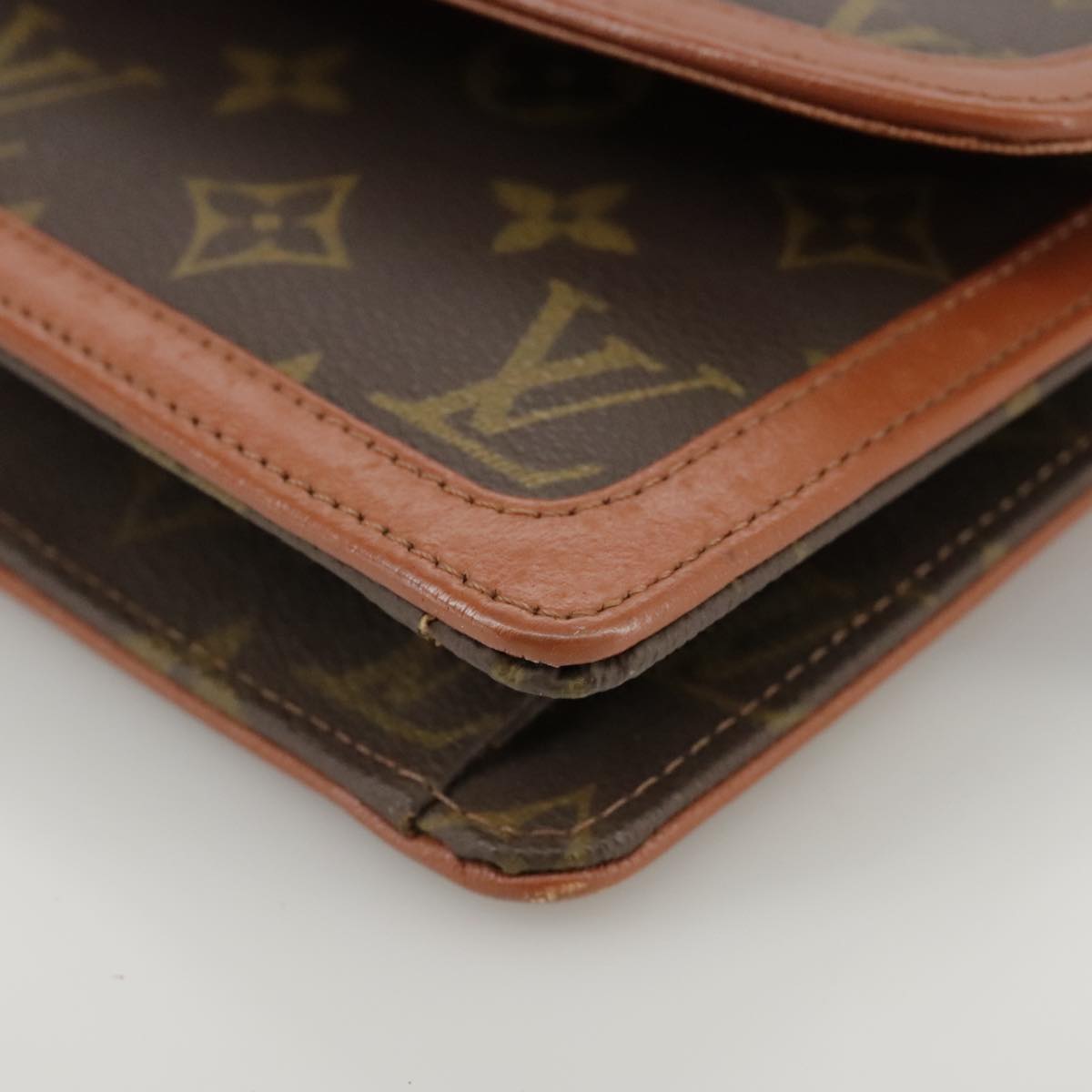 Louis Vuitton Pochette Dame Brown Canvas Clutch Bag (Pre-Owned)