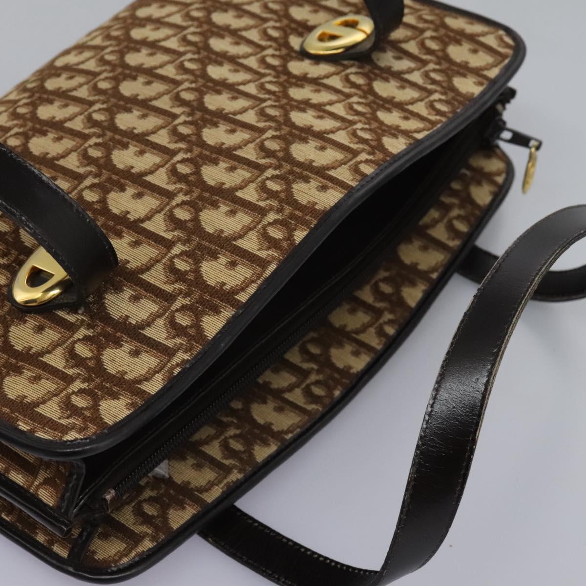 Dior Trotter Brown Canvas Handbag (Pre-Owned)