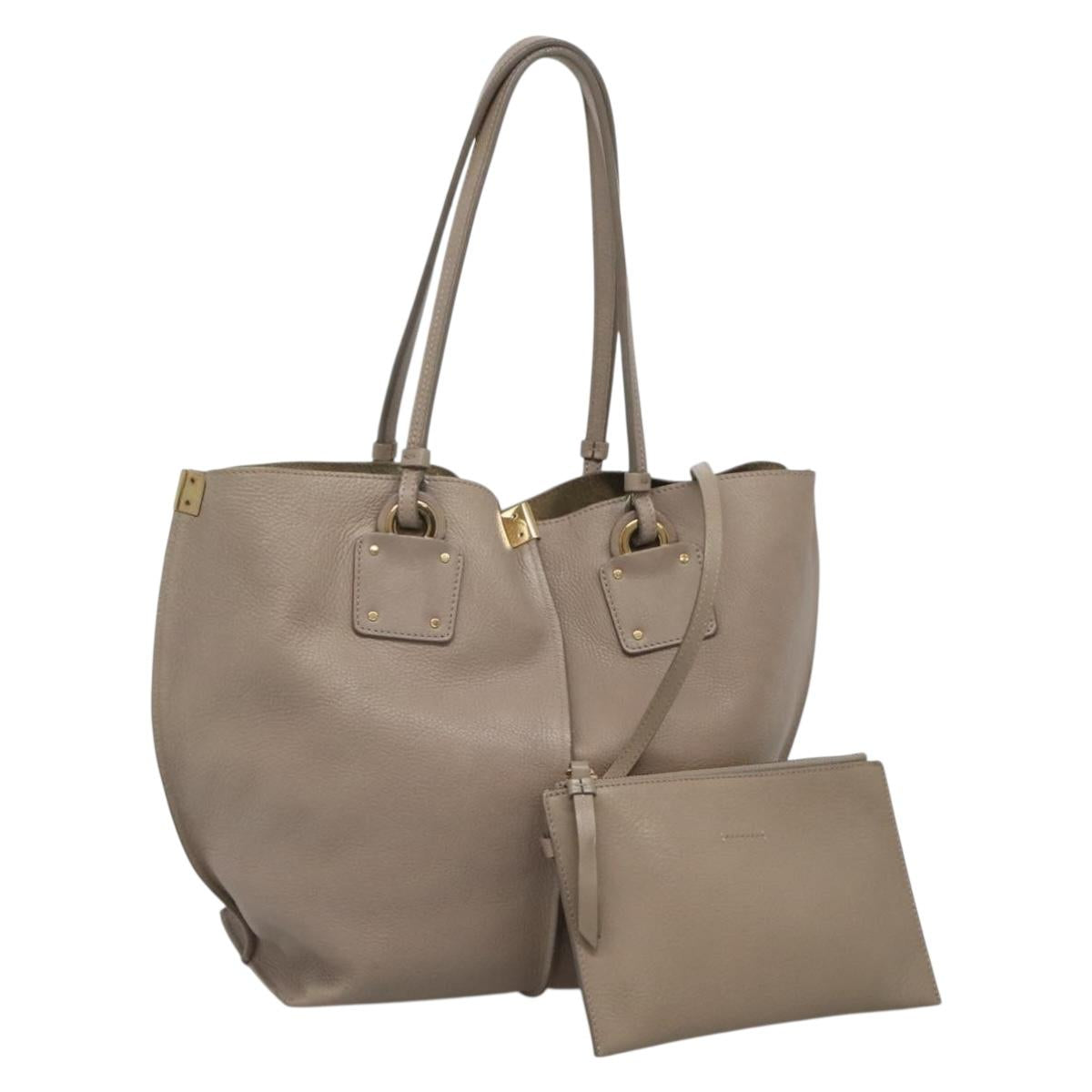 Chloé Vick Beige Leather Tote Bag (Pre-Owned)