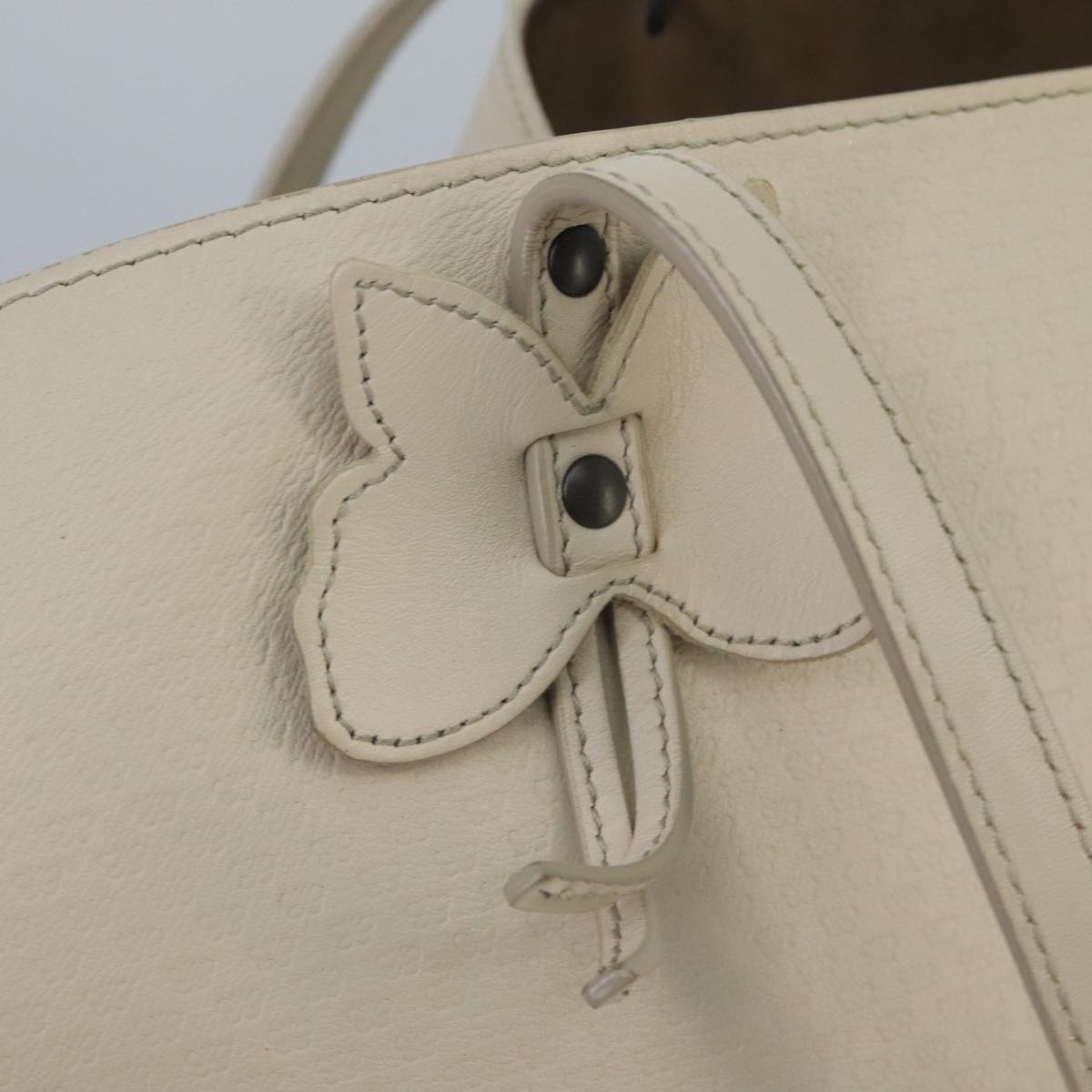 Bottega Veneta Cabas White Leather Tote Bag (Pre-Owned)
