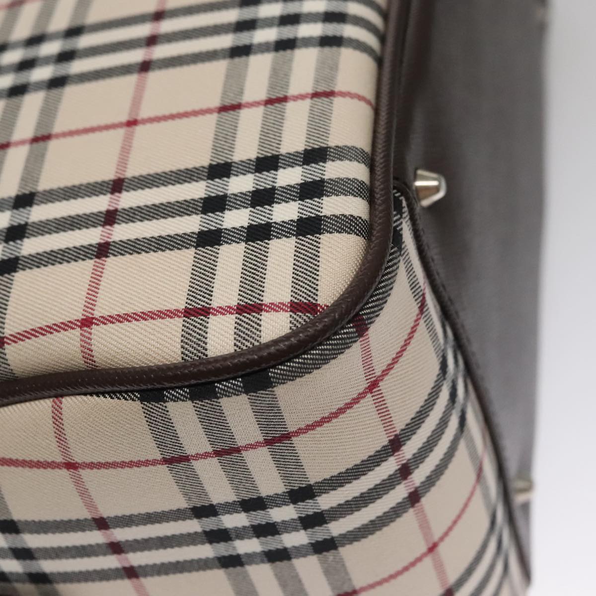Burberry Nova Check Beige Canvas Handbag (Pre-Owned)