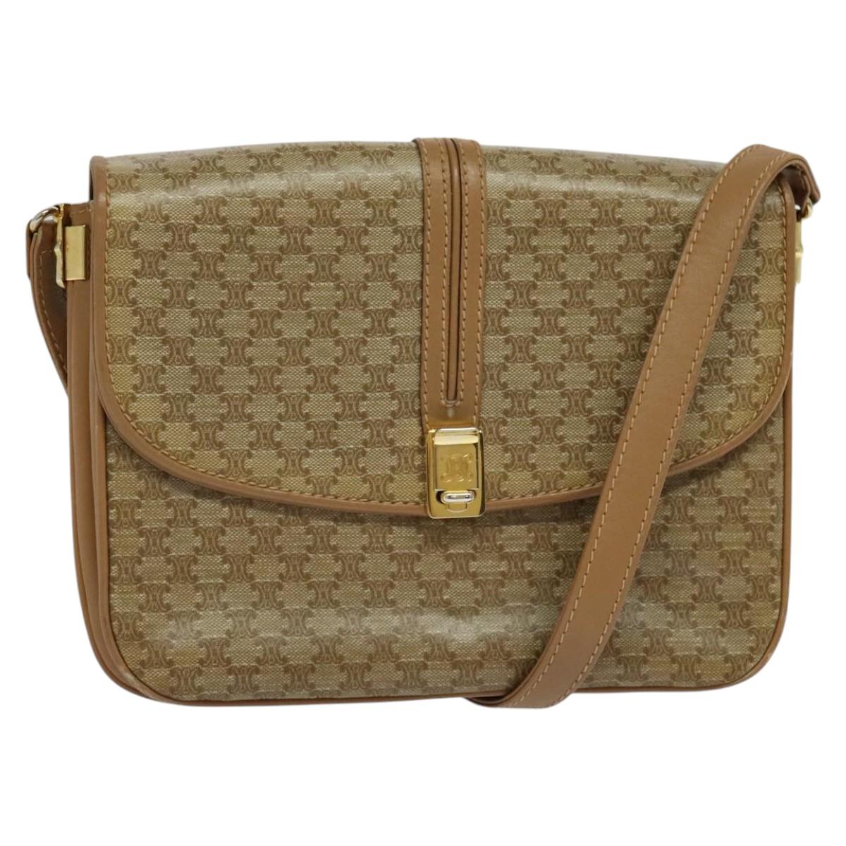 Céline Macadam Beige Canvas Shoulder Bag (Pre-Owned)