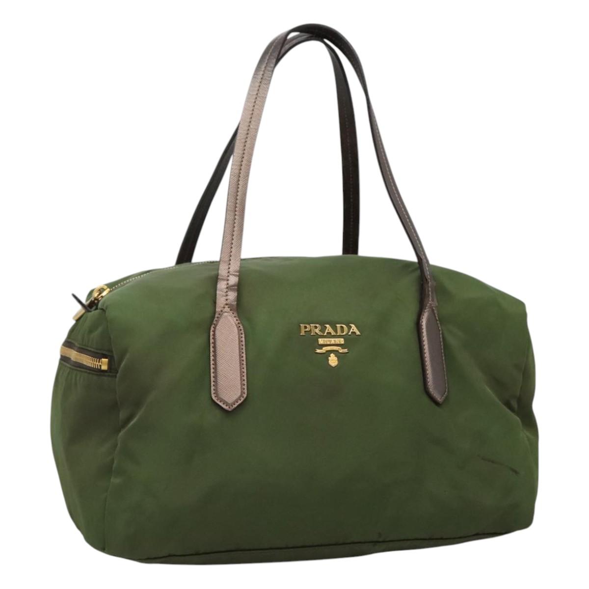 Prada Re-Nylon Green Synthetic Handbag (Pre-Owned)